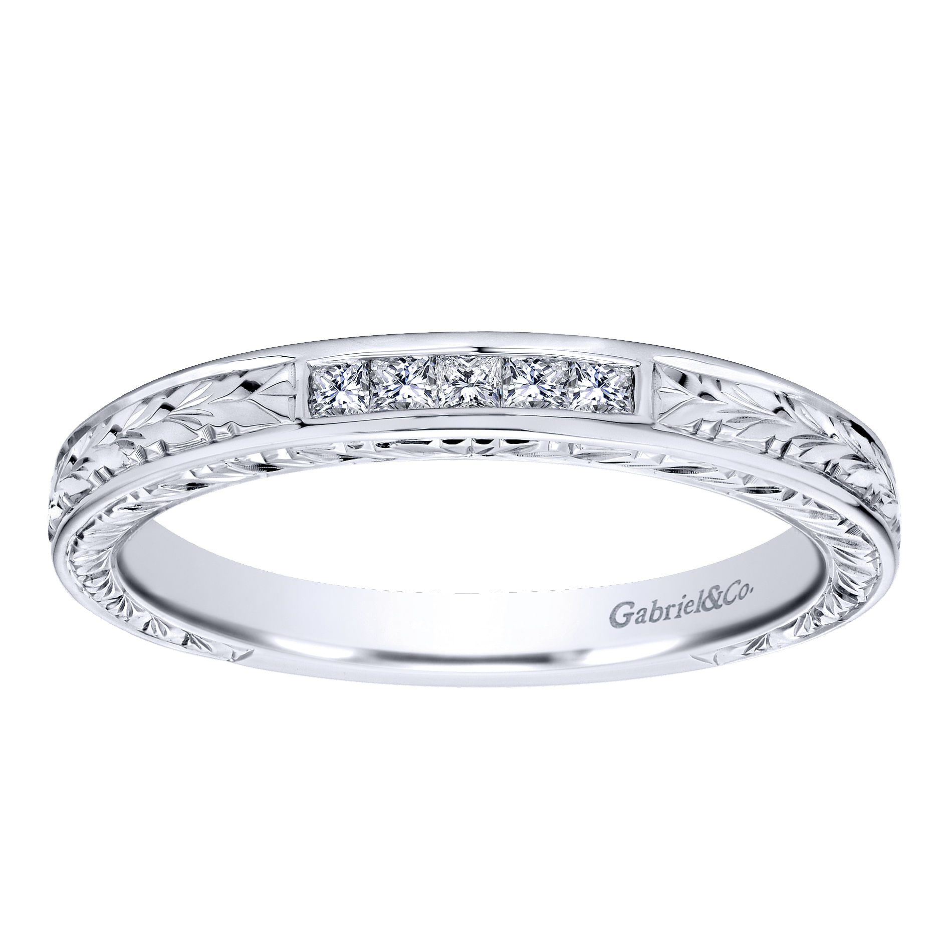 14k White Gold Diamond Straight Anniversary Band angle 5 14k White Gold Diamond Straight Anniversary Band angle 5