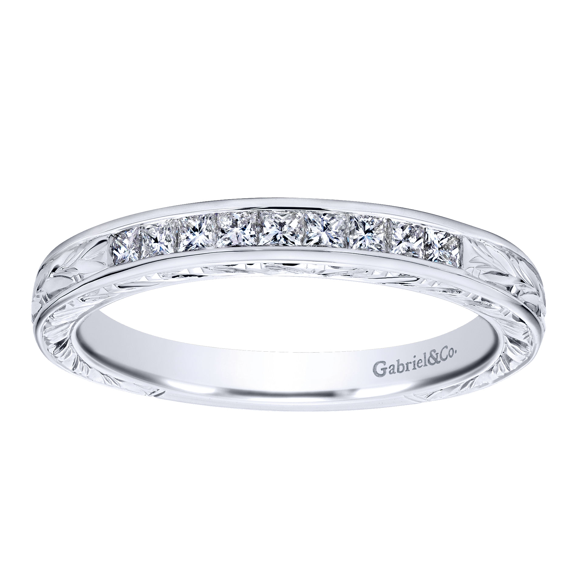 14k White Gold Diamond Straight Anniversary Band angle 5 14k White Gold Diamond Straight Anniversary Band angle 5