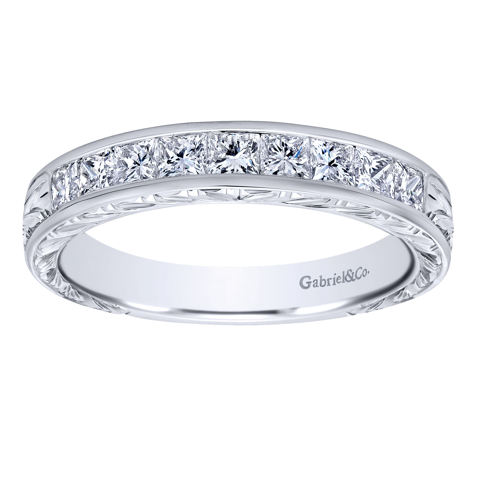 14k White Gold Diamond Straight Anniversary Band angle 5 14k White Gold Diamond Straight Anniversary Band angle 5