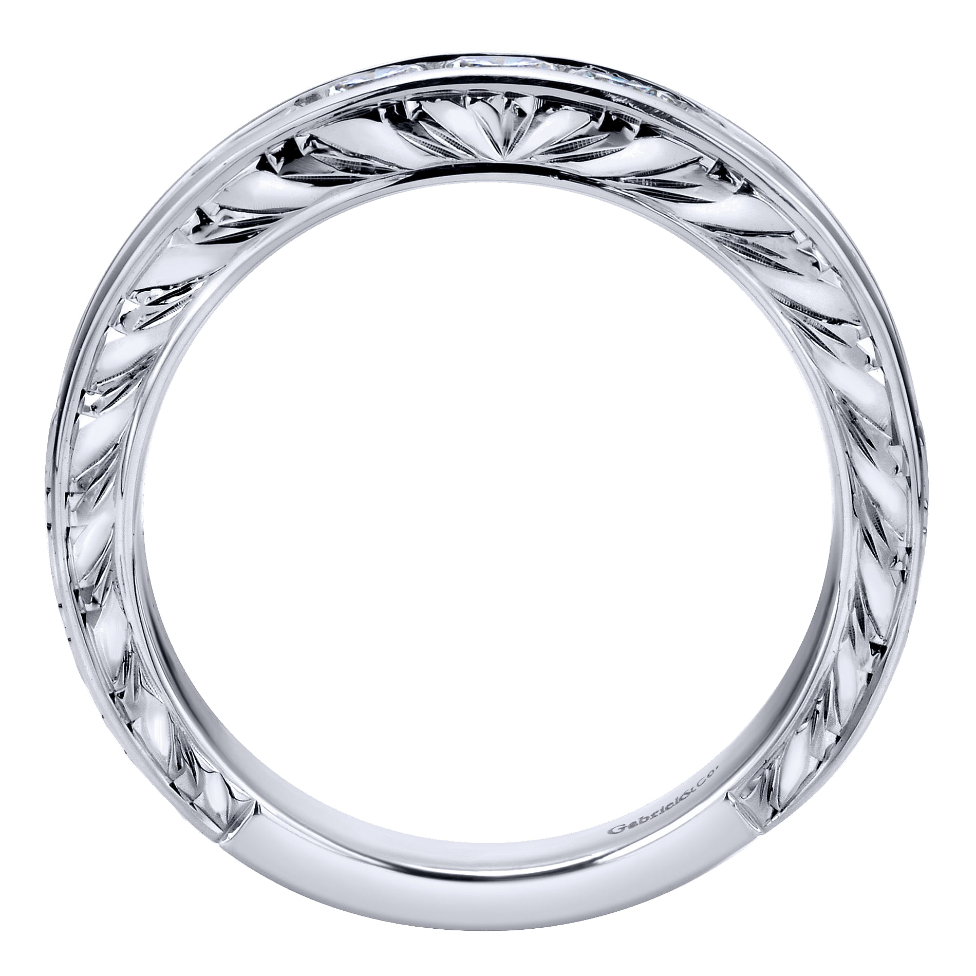 14k White Gold Diamond Straight Anniversary Band angle 2 14k White Gold Diamond Straight Anniversary Band angle 2