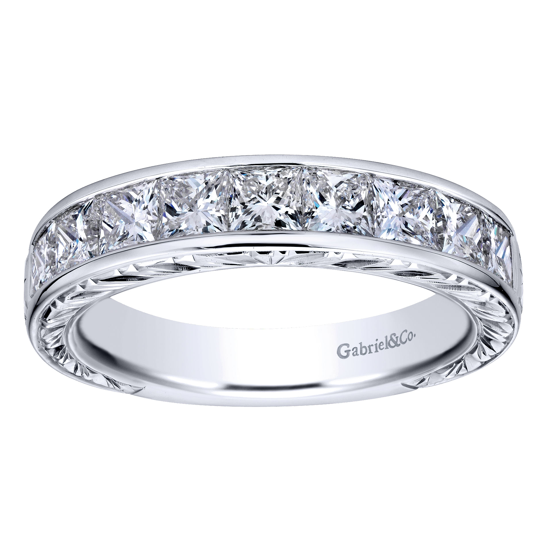 14k White Gold Diamond Straight Anniversary Band angle 5 14k White Gold Diamond Straight Anniversary Band angle 5