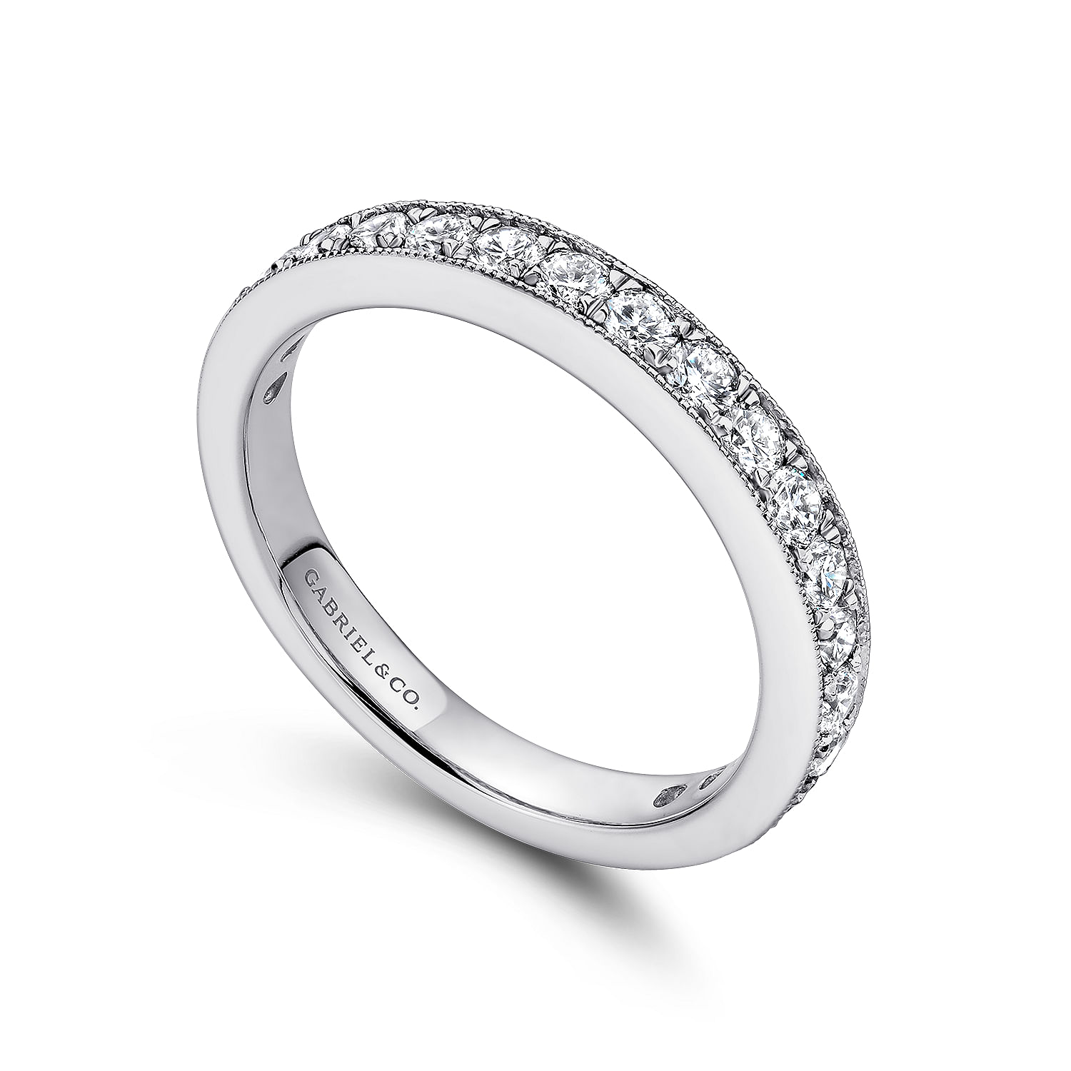 14k White Gold Diamond Straight Anniversary Band angle 3 14k White Gold Diamond Straight Anniversary Band angle 3