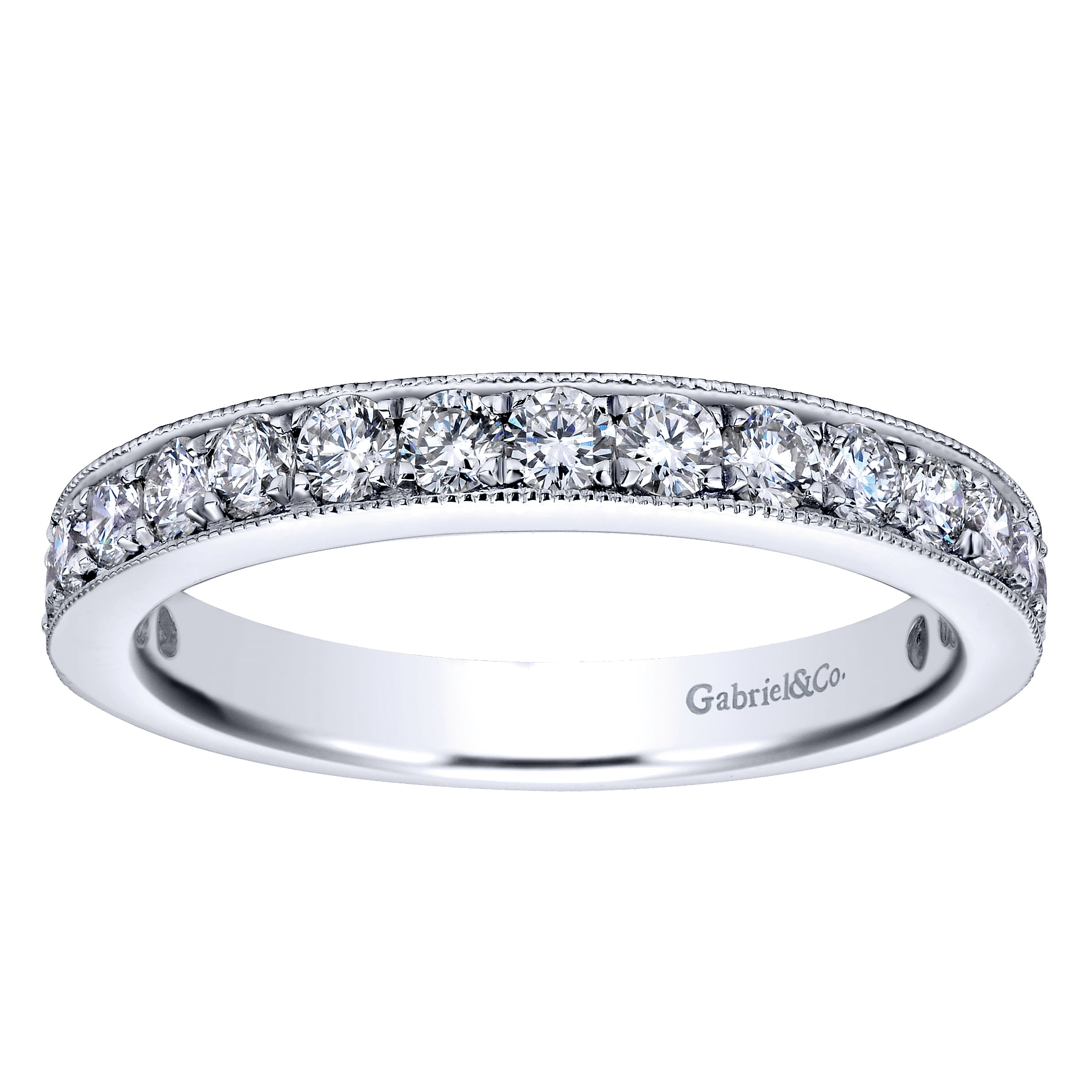 14k White Gold Diamond Straight Anniversary Band angle 5 14k White Gold Diamond Straight Anniversary Band angle 5