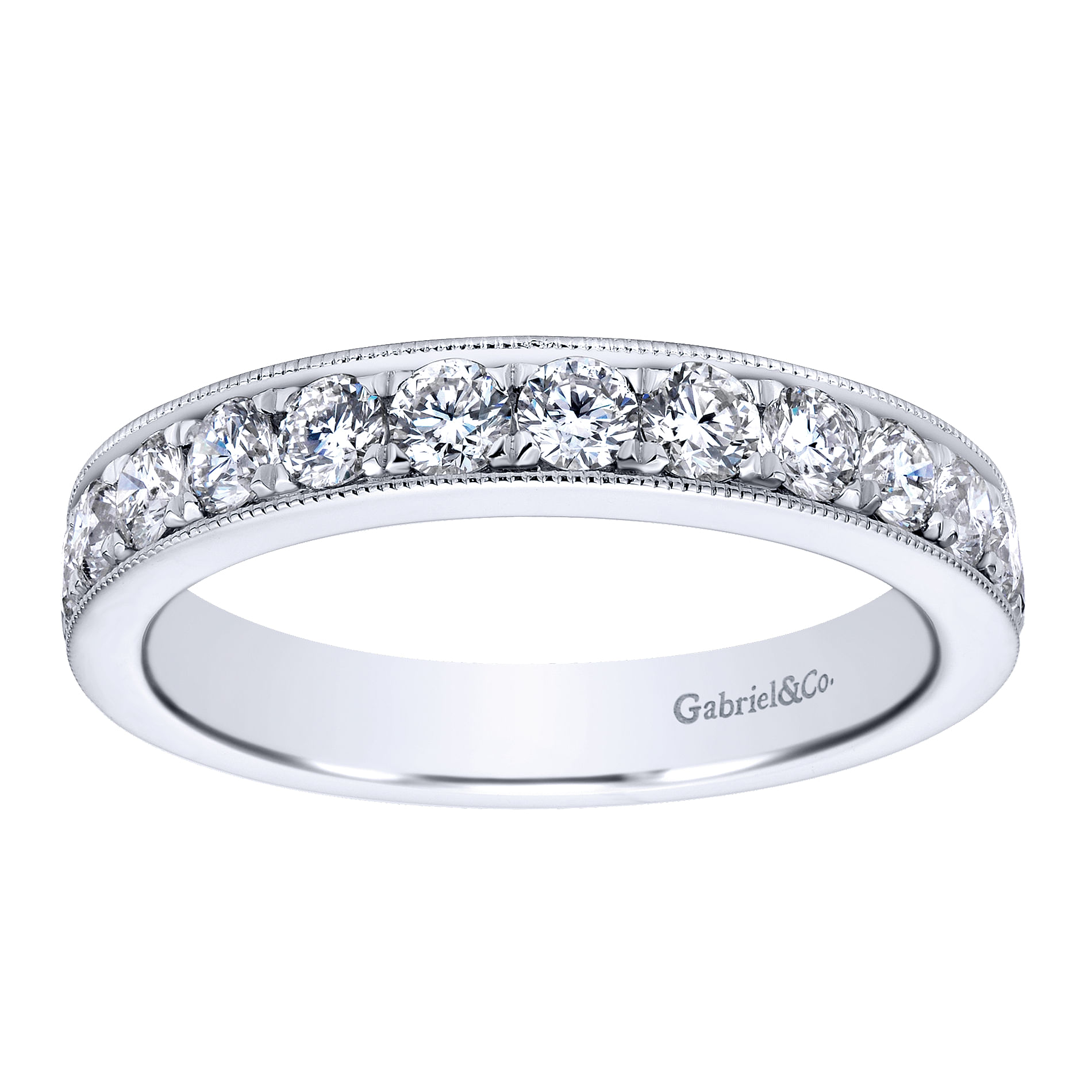 14k White Gold Diamond Straight Anniversary Band angle 5 14k White Gold Diamond Straight Anniversary Band angle 5