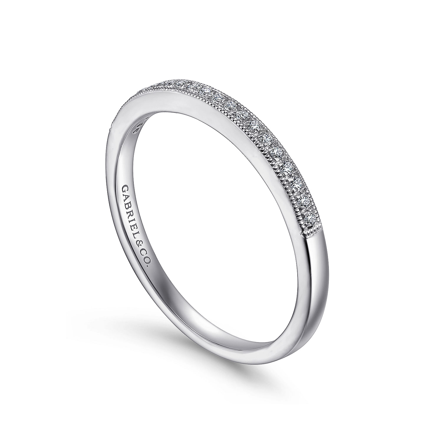 14k White Gold Diamond Straight Anniversary Band angle 3 14k White Gold Diamond Straight Anniversary Band angle 3