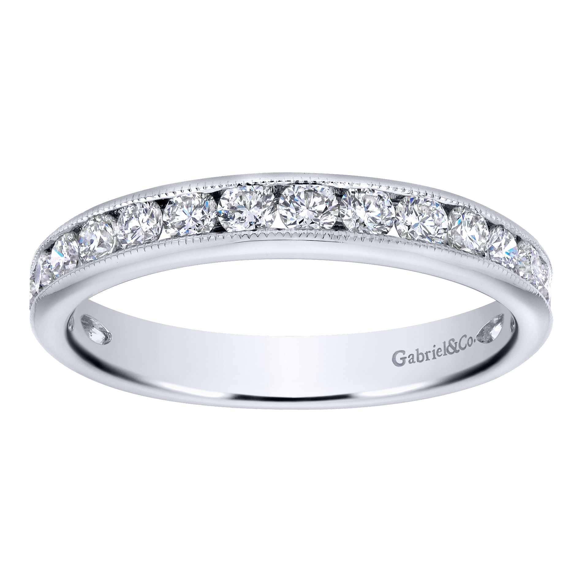 14k White Gold Diamond Straight Anniversary Band angle 5 14k White Gold Diamond Straight Anniversary Band angle 5