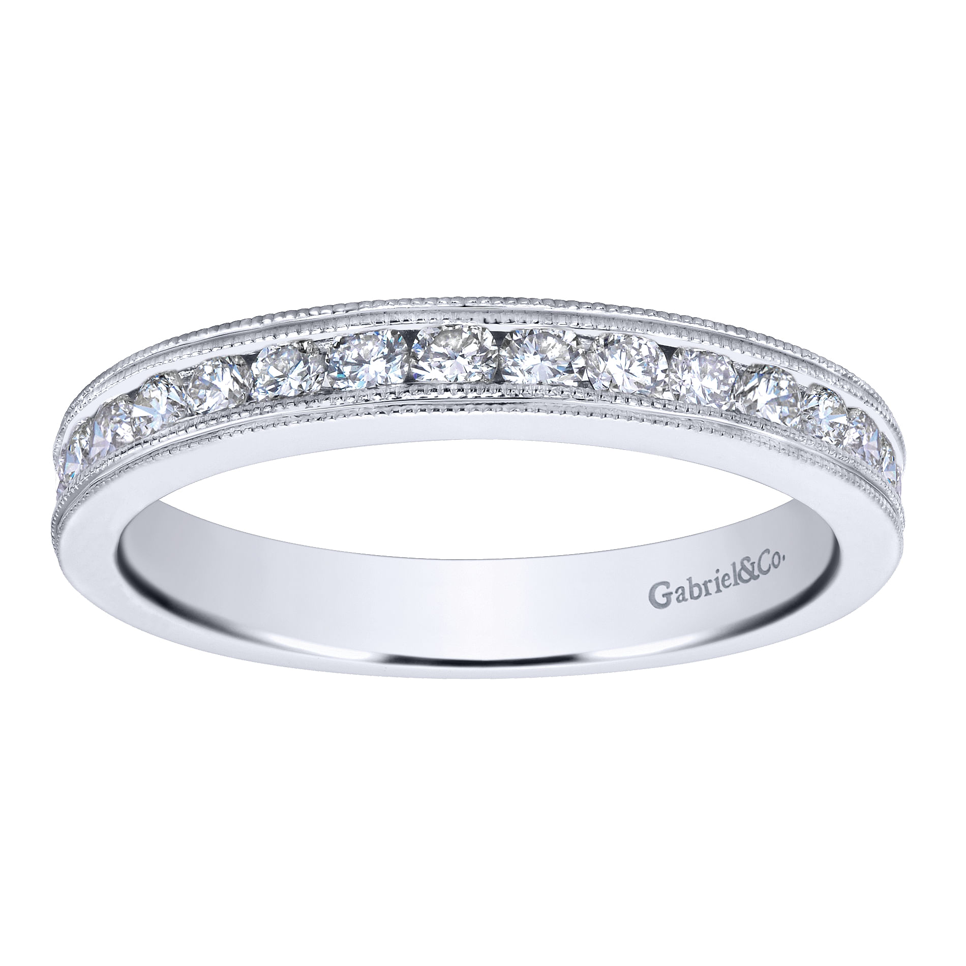 14k White Gold Diamond Straight Anniversary Band angle 5 14k White Gold Diamond Straight Anniversary Band angle 5