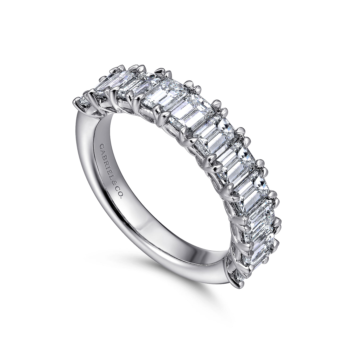 14k White Gold Diamond Straight Anniversary Band angle 3 14k White Gold Diamond Straight Anniversary Band angle 3