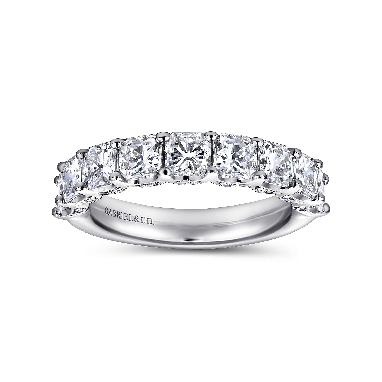 14k White Gold Diamond Straight Anniversary Band angle 4 14k White Gold Diamond Straight Anniversary Band angle 4