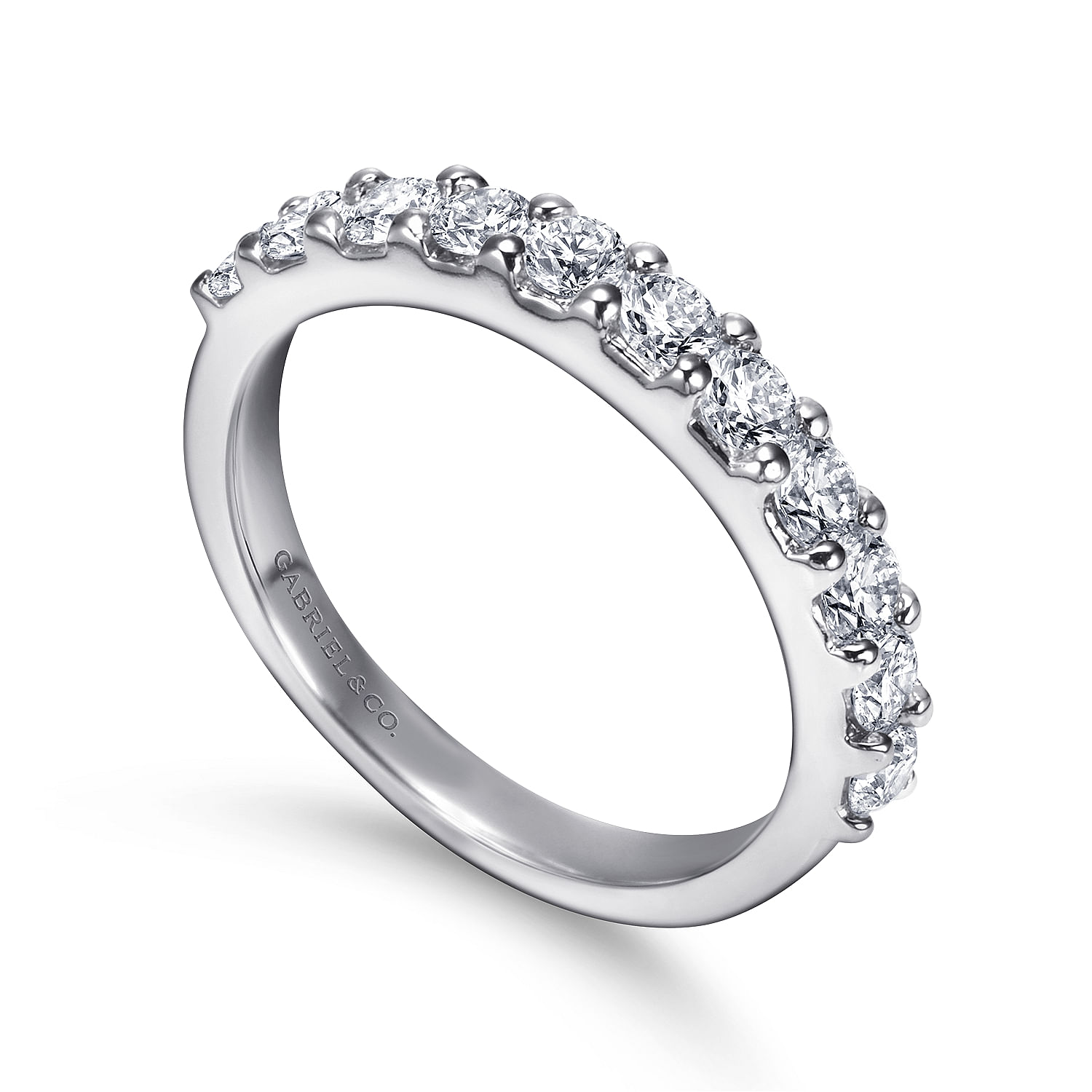 14k White Gold Diamond Straight Anniversary Band angle 3 14k White Gold Diamond Straight Anniversary Band angle 3
