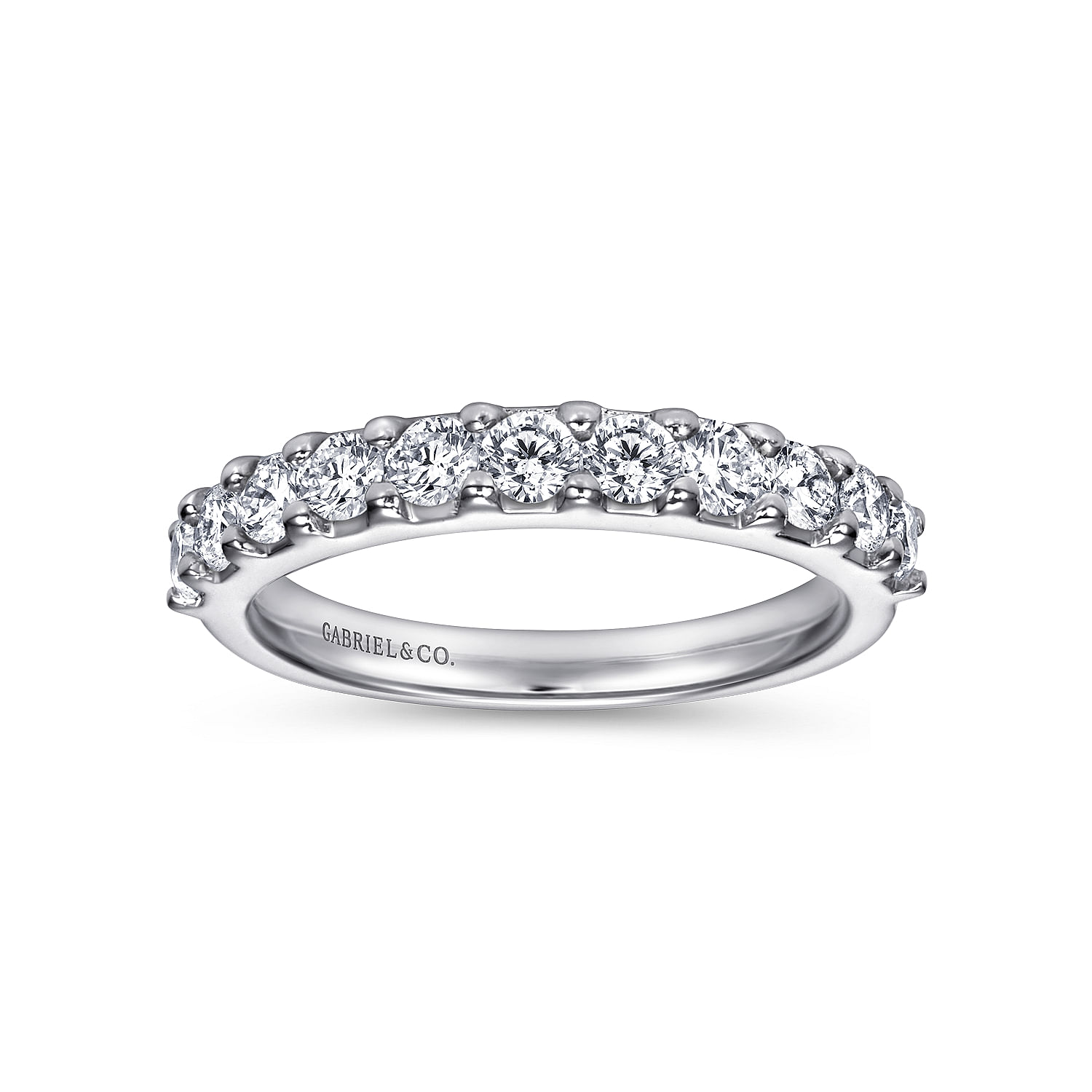 14k White Gold Diamond Straight Anniversary Band angle 4 14k White Gold Diamond Straight Anniversary Band angle 4