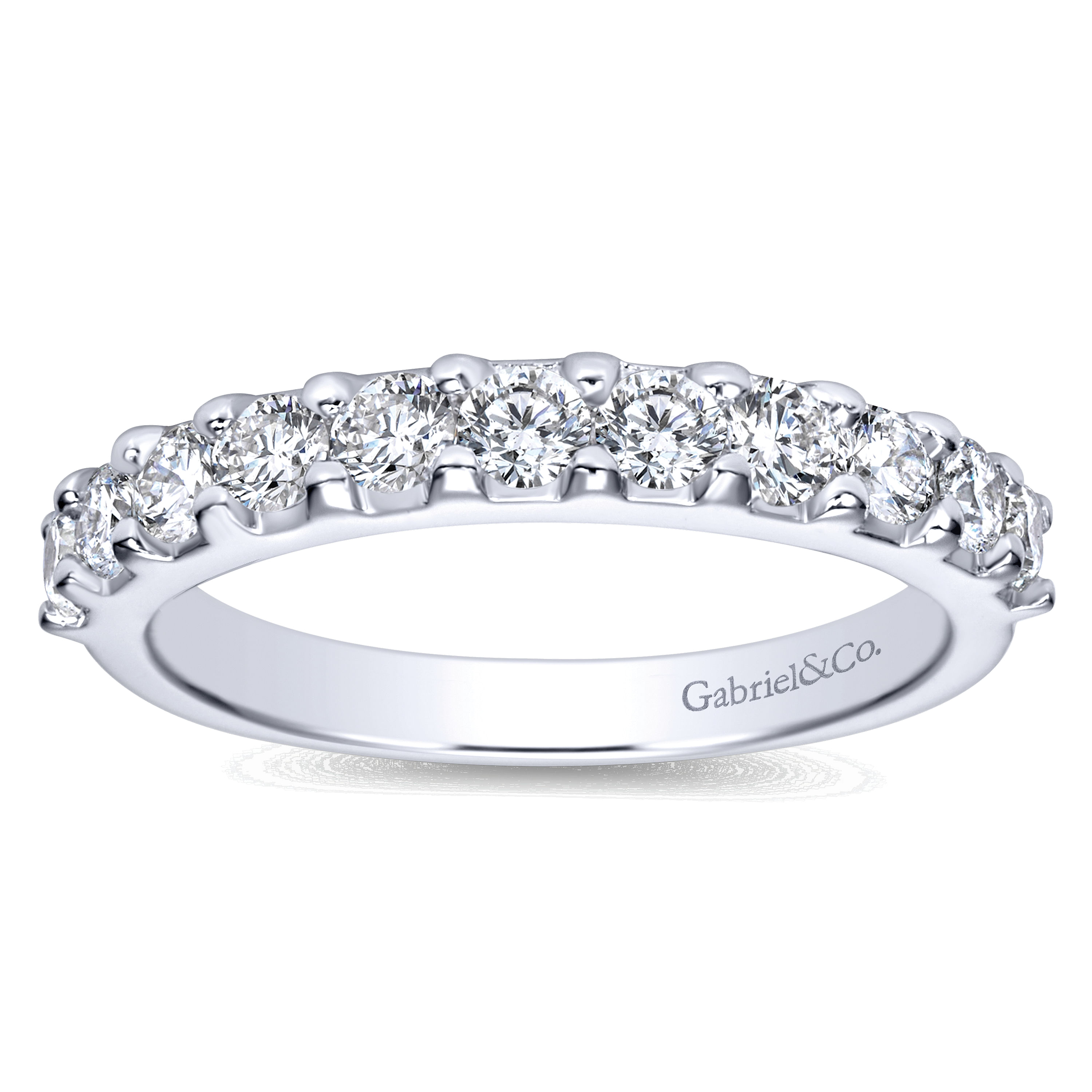 14k White Gold Diamond Straight Anniversary Band angle 5 14k White Gold Diamond Straight Anniversary Band angle 5