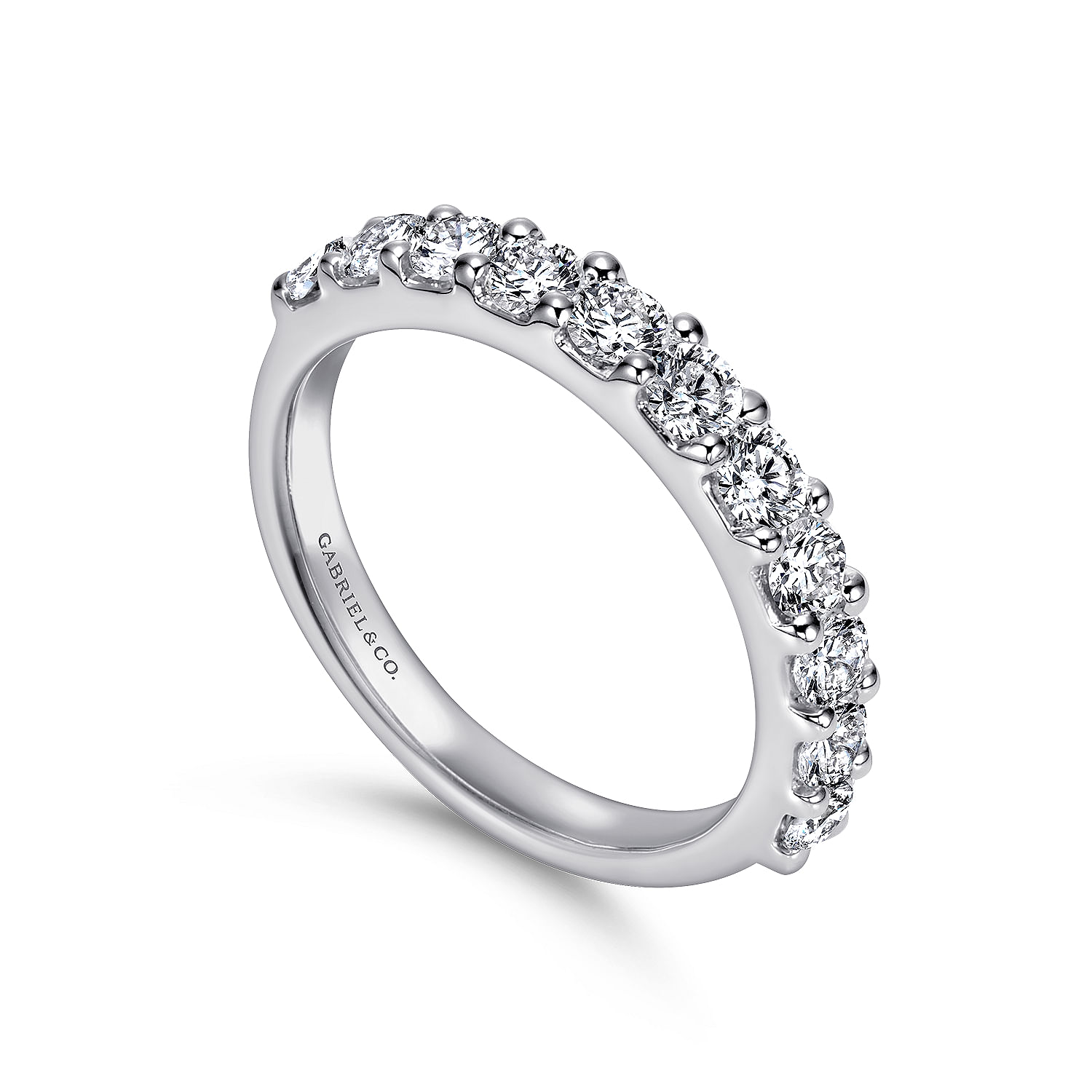 14k White Gold Diamond Straight Anniversary Band angle 3 14k White Gold Diamond Straight Anniversary Band angle 3
