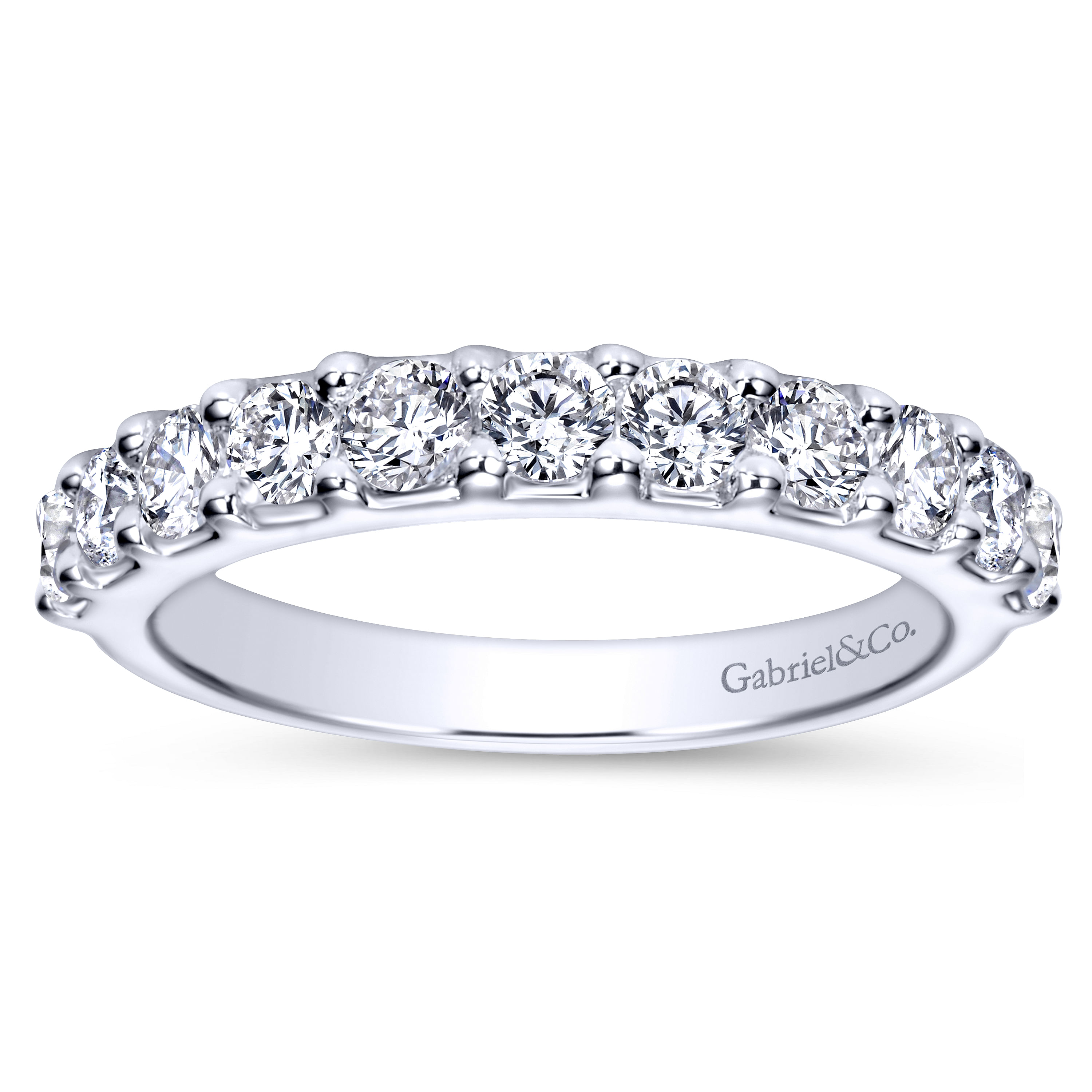 14k White Gold Diamond Straight Anniversary Band angle 5 14k White Gold Diamond Straight Anniversary Band angle 5