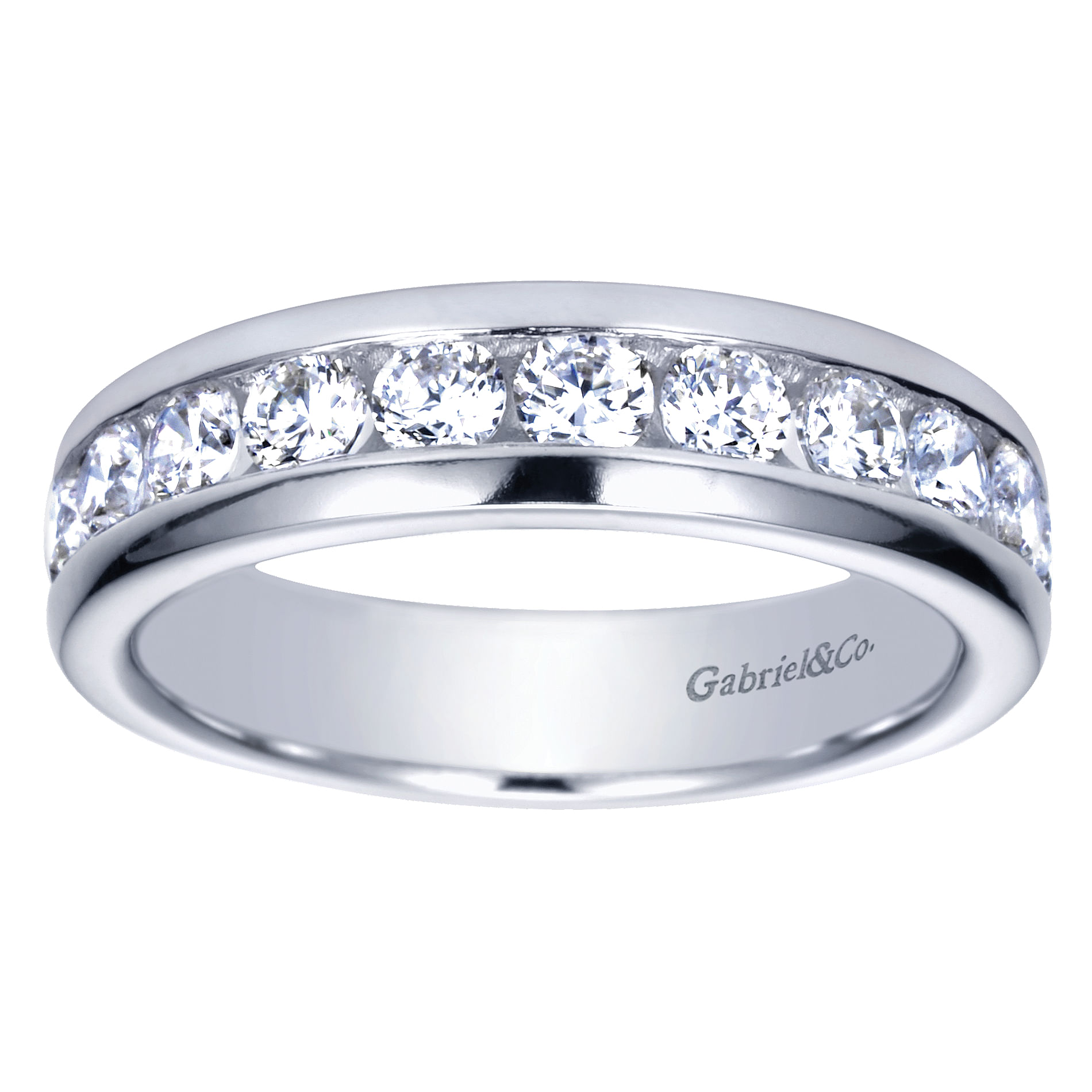 14k White Gold Diamond Straight Anniversary Band angle 5 14k White Gold Diamond Straight Anniversary Band angle 5