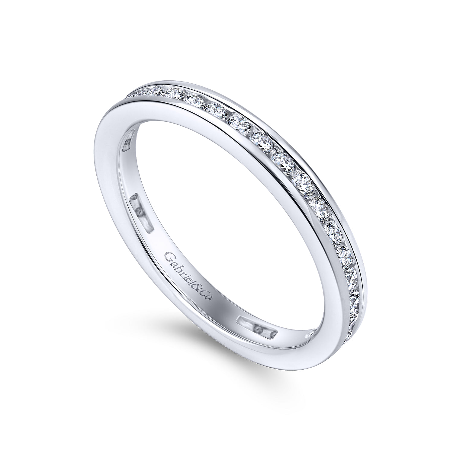 14k White Gold Diamond Straight Anniversary Band angle 3 14k White Gold Diamond Straight Anniversary Band angle 3