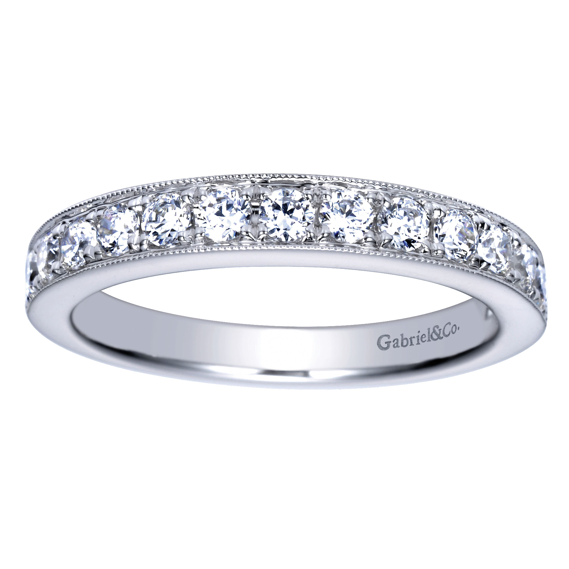 14k White Gold Diamond Straight Anniversary Band angle 5 14k White Gold Diamond Straight Anniversary Band angle 5