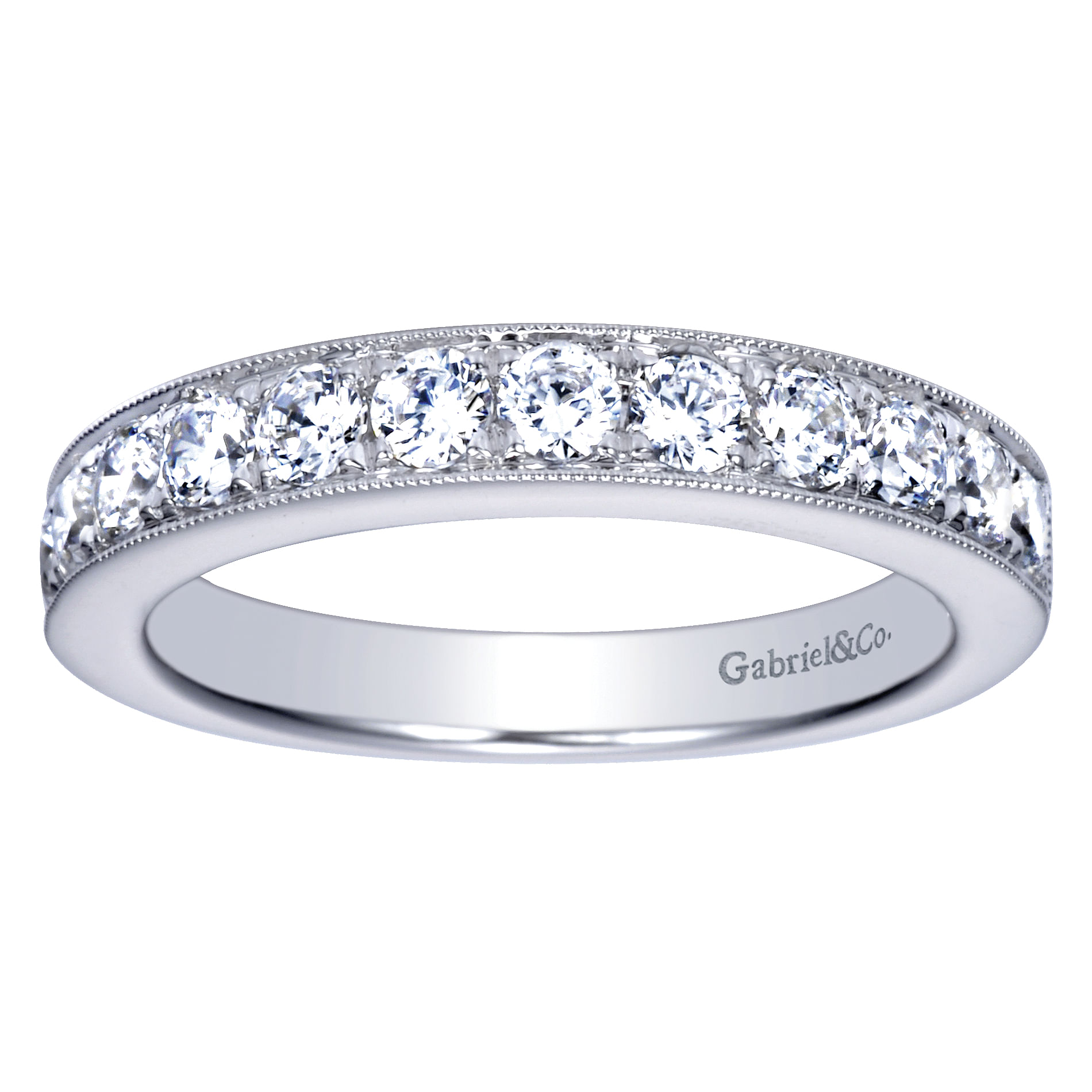 14k White Gold Diamond Straight Anniversary Band angle 5 14k White Gold Diamond Straight Anniversary Band angle 5