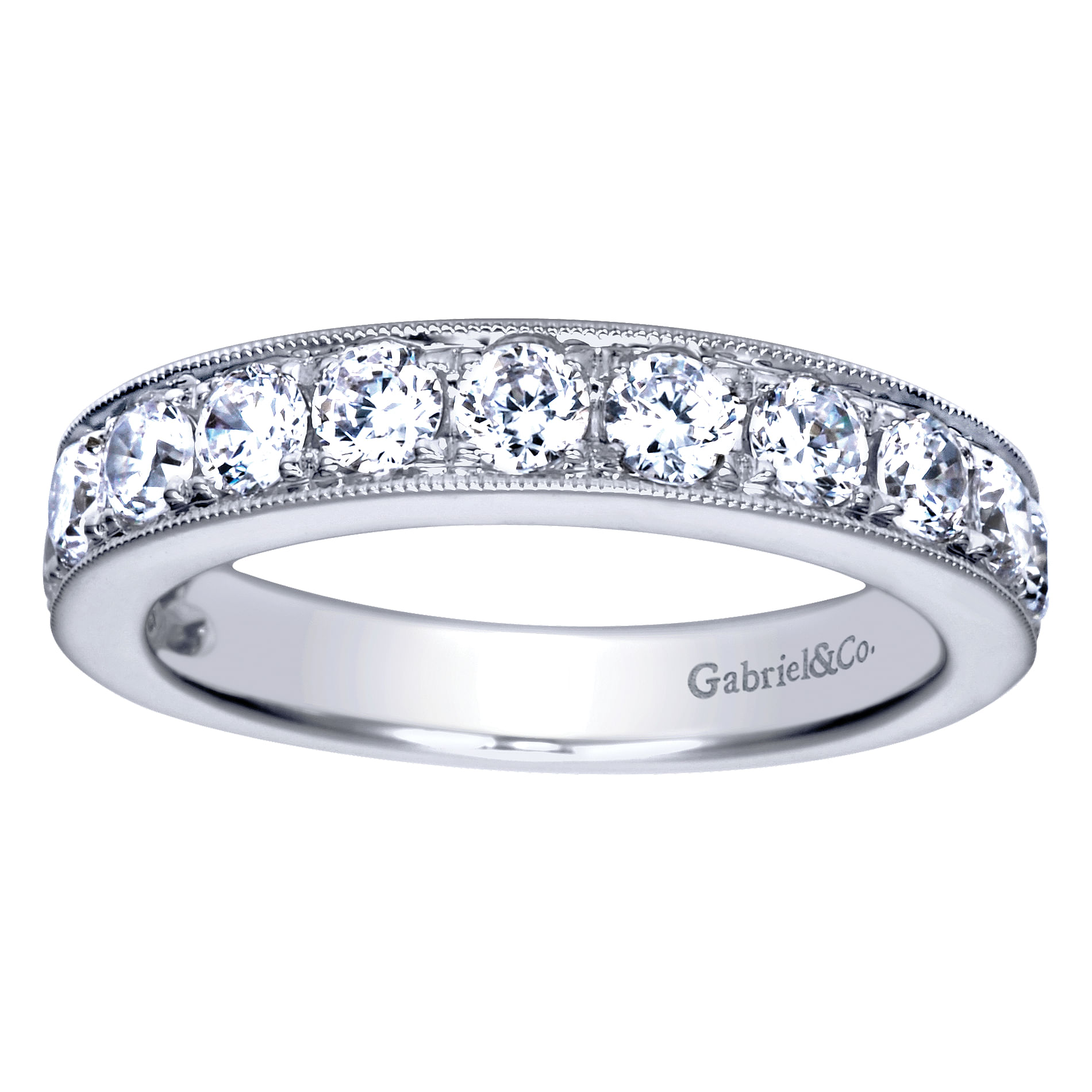 14k White Gold Diamond Straight Anniversary Band angle 5 14k White Gold Diamond Straight Anniversary Band angle 5