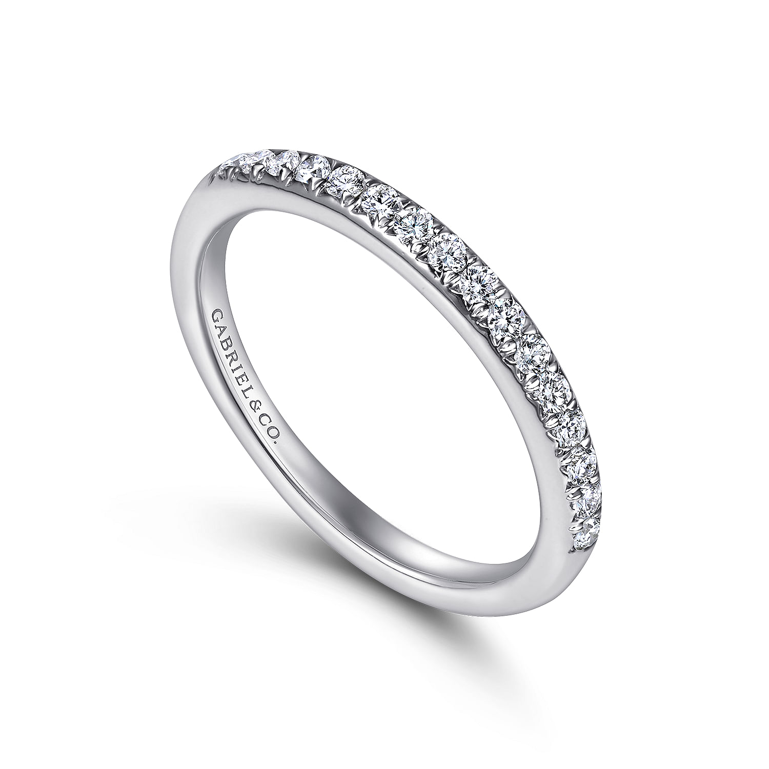 14k White Gold Diamond Straight Anniversary Band angle 3 14k White Gold Diamond Straight Anniversary Band angle 3