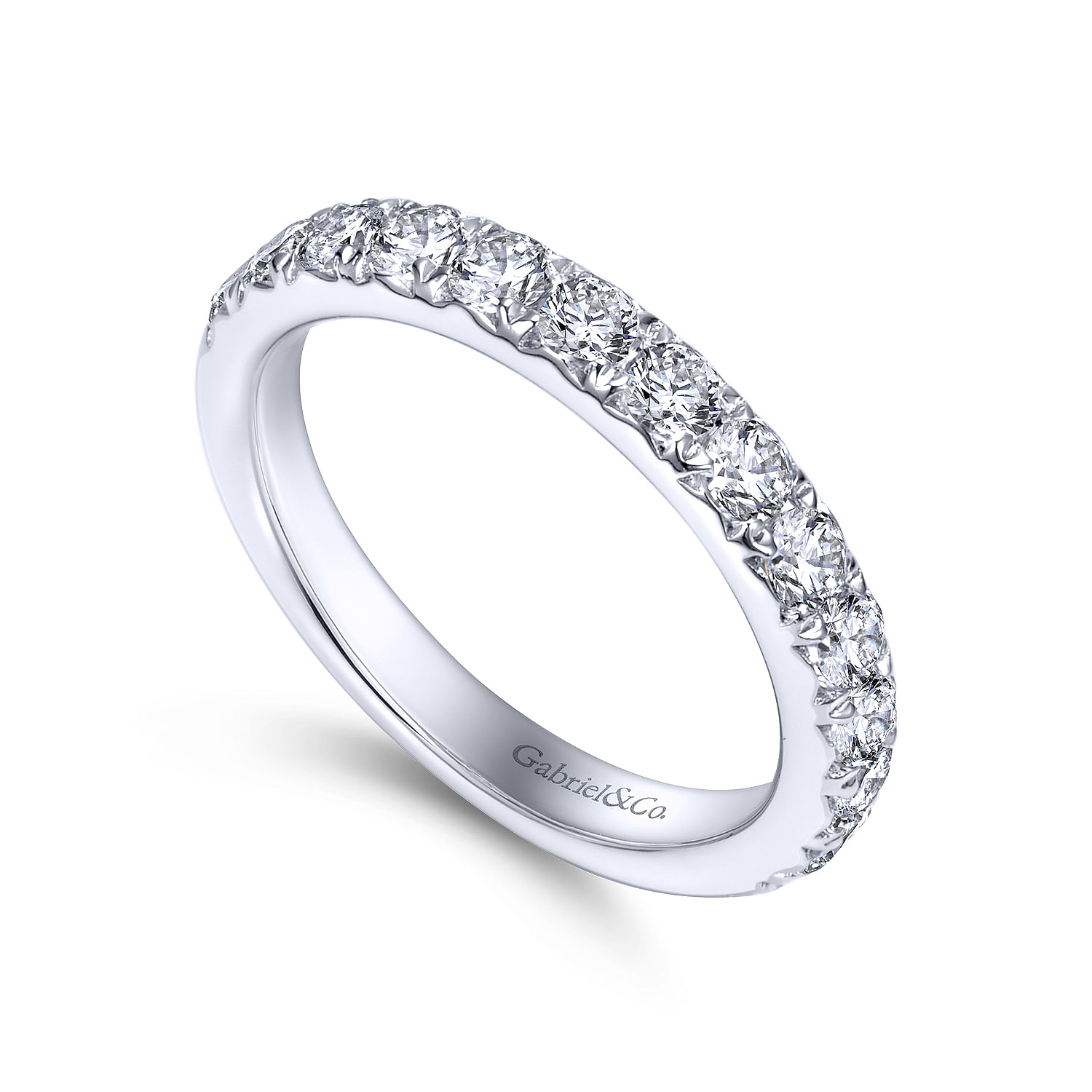 14k White Gold Diamond Straight Anniversary Band angle 3 14k White Gold Diamond Straight Anniversary Band angle 3