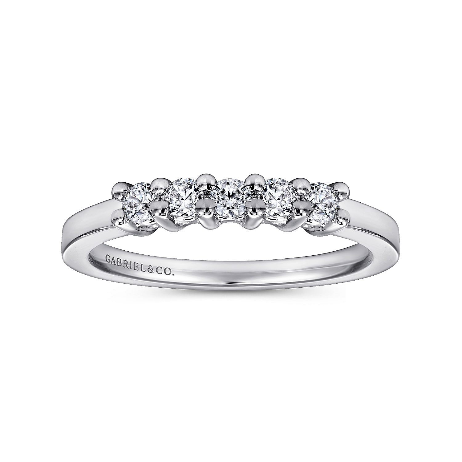 14k White Gold Diamond Straight Anniversary Band angle 5 14k White Gold Diamond Straight Anniversary Band angle 5