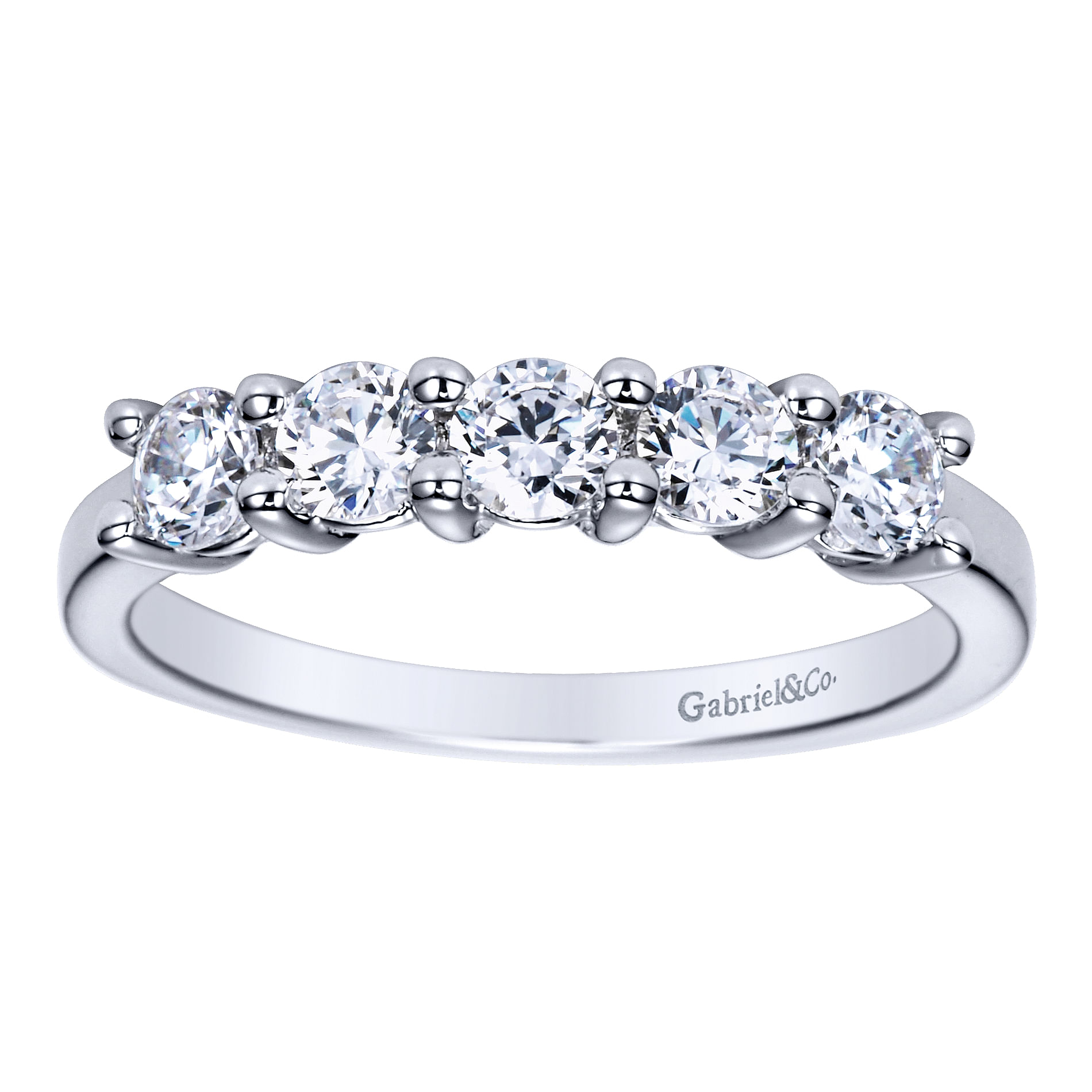 14k White Gold Diamond Straight Anniversary Band angle 5 14k White Gold Diamond Straight Anniversary Band angle 5