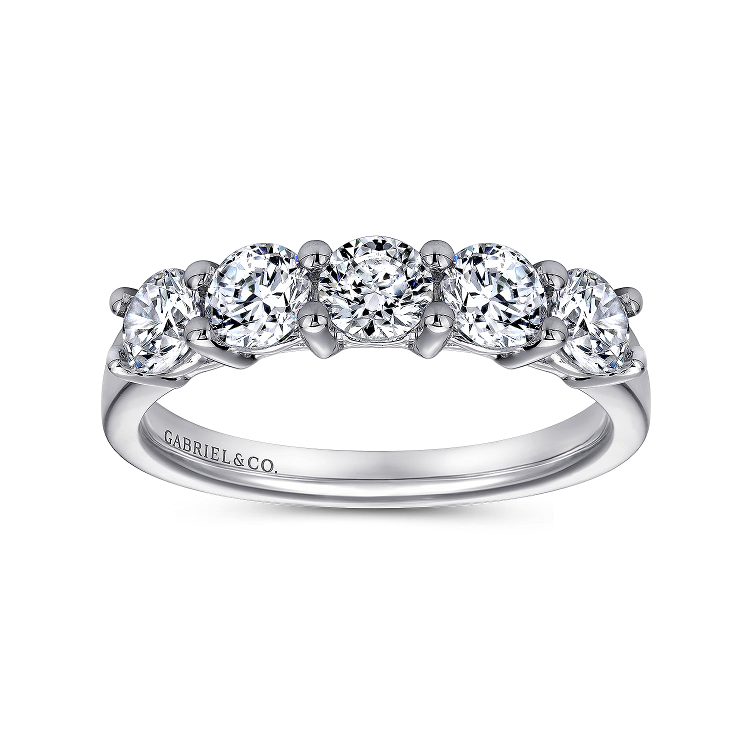 14k White Gold Diamond Straight Anniversary Band angle 4 14k White Gold Diamond Straight Anniversary Band angle 4