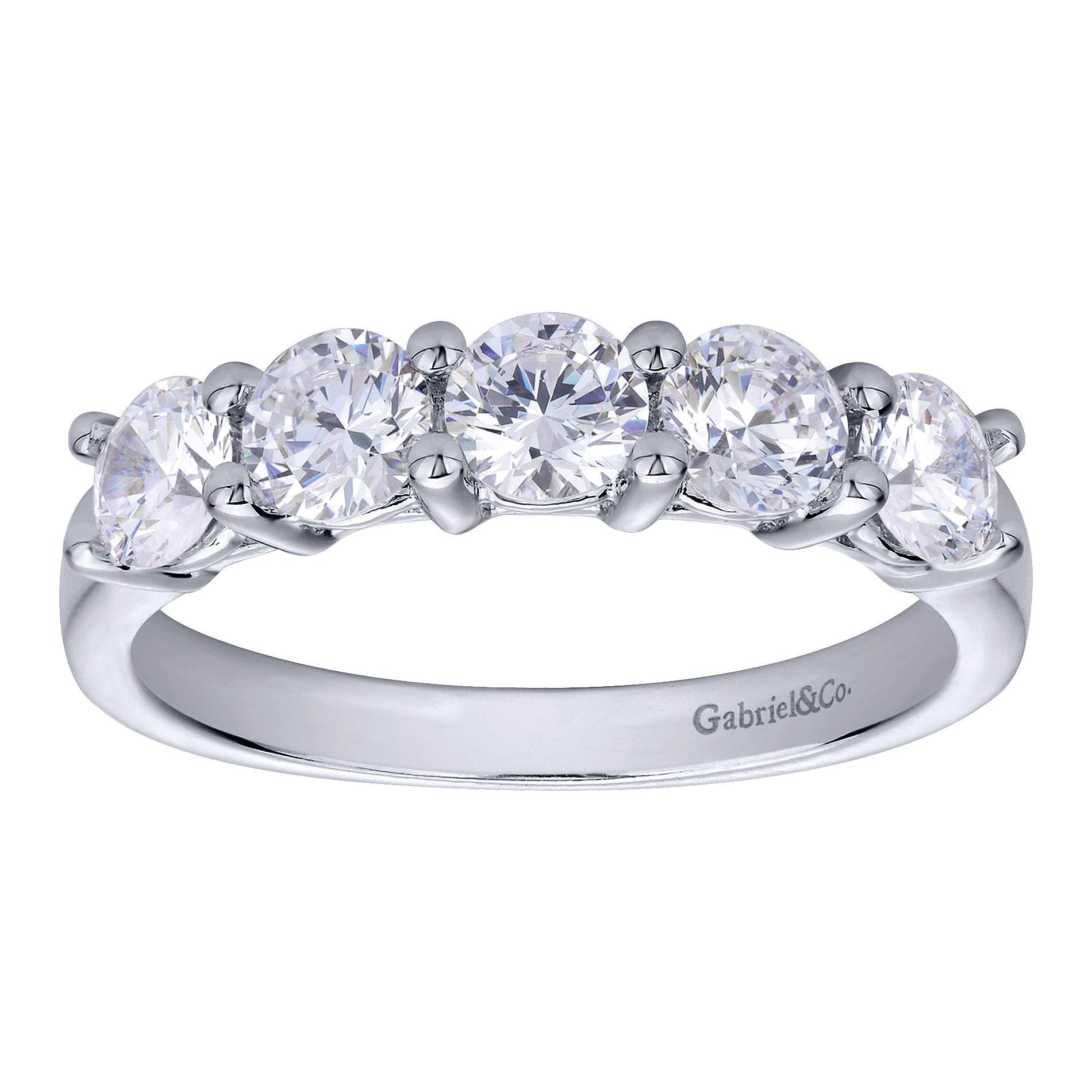 14k White Gold Diamond Straight Anniversary Band angle 5 14k White Gold Diamond Straight Anniversary Band angle 5