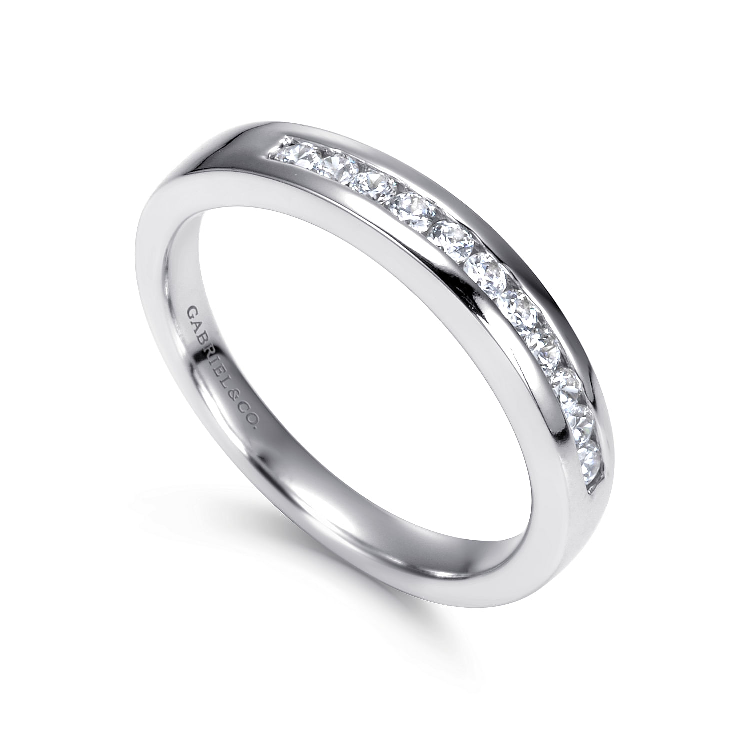 14k White Gold Diamond Straight Anniversary Band angle 3 14k White Gold Diamond Straight Anniversary Band angle 3