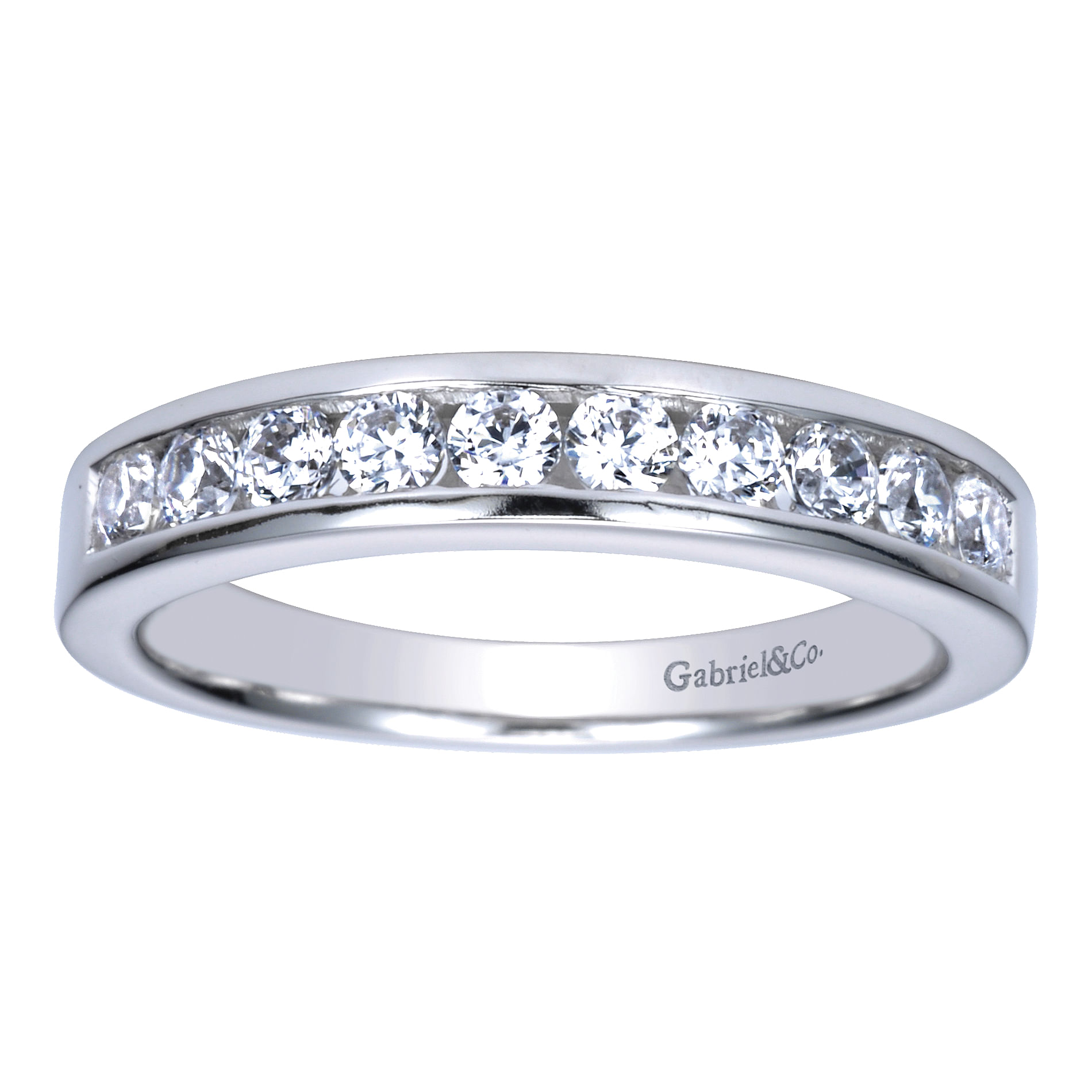14k White Gold Diamond Straight Anniversary Band angle 5 14k White Gold Diamond Straight Anniversary Band angle 5