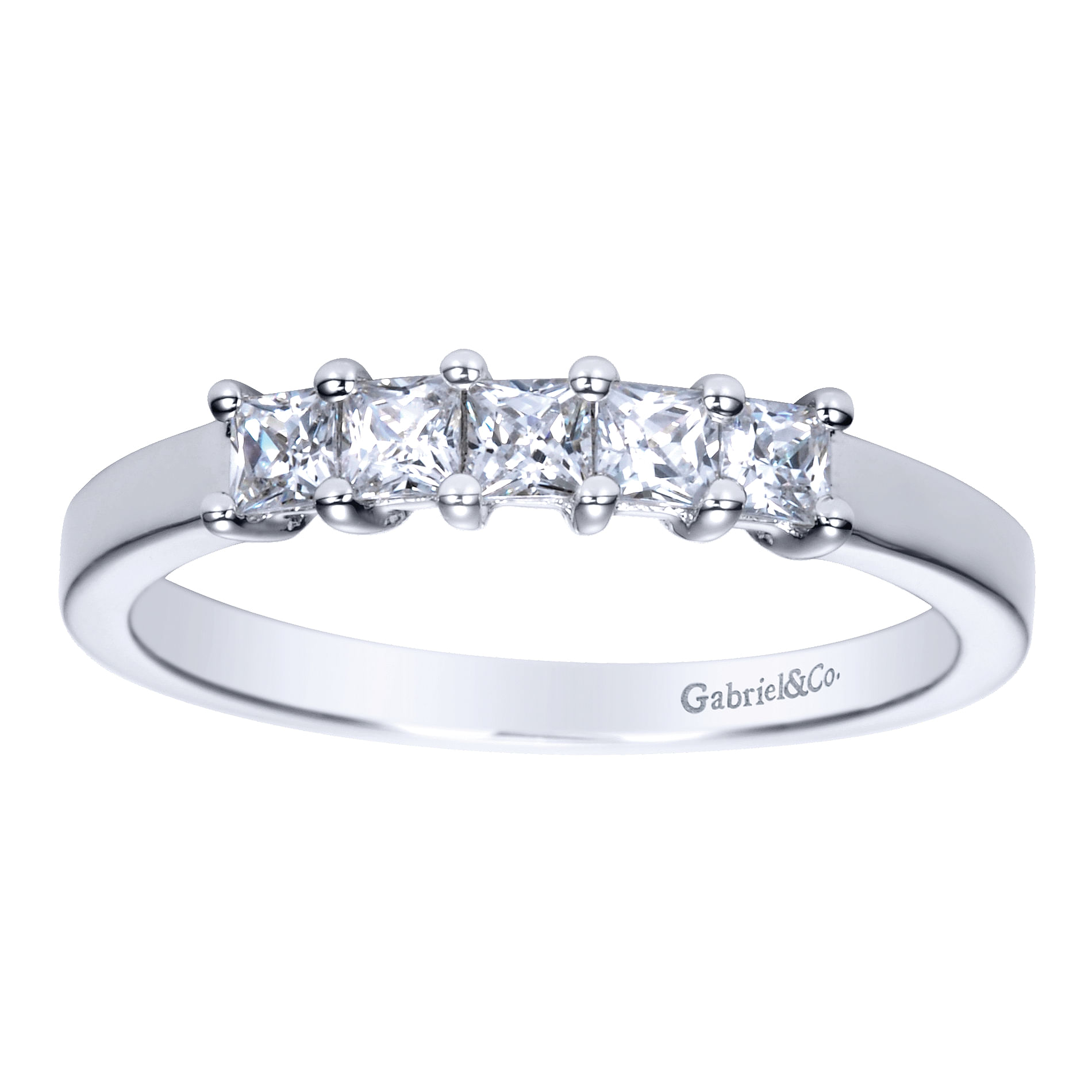 14k White Gold Diamond Straight Anniversary Band angle 5 14k White Gold Diamond Straight Anniversary Band angle 5