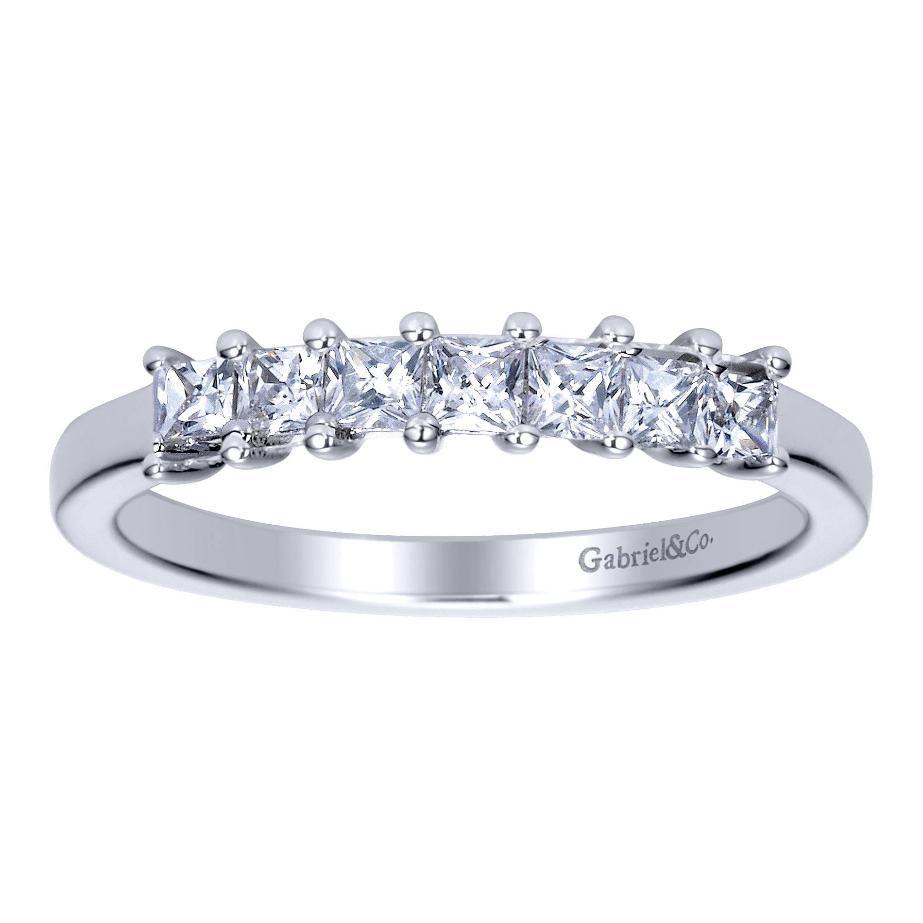 14k White Gold Diamond Straight Anniversary Band angle 4 14k White Gold Diamond Straight Anniversary Band angle 4