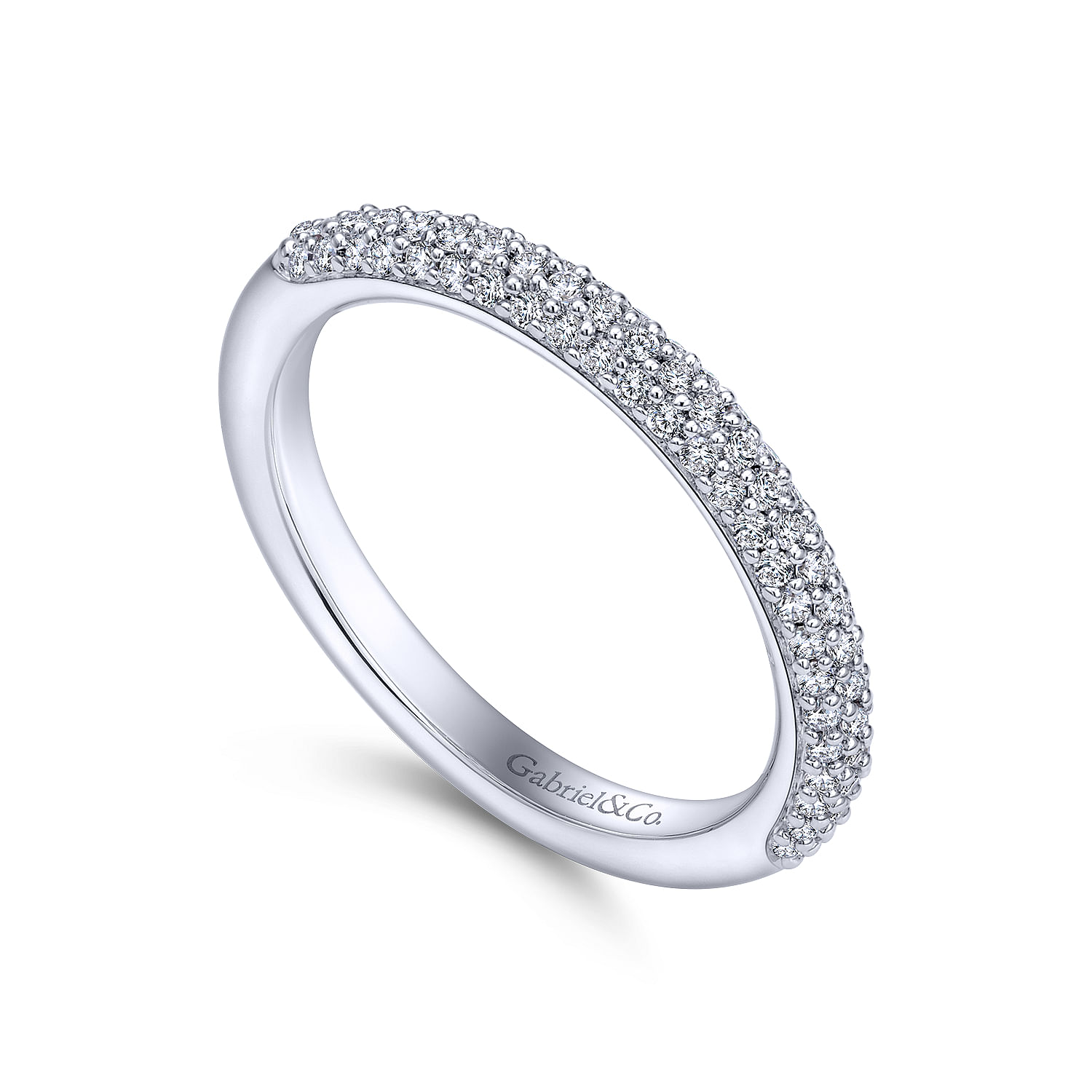 14k White Gold Diamond Straight Anniversary Band angle 3 14k White Gold Diamond Straight Anniversary Band angle 3