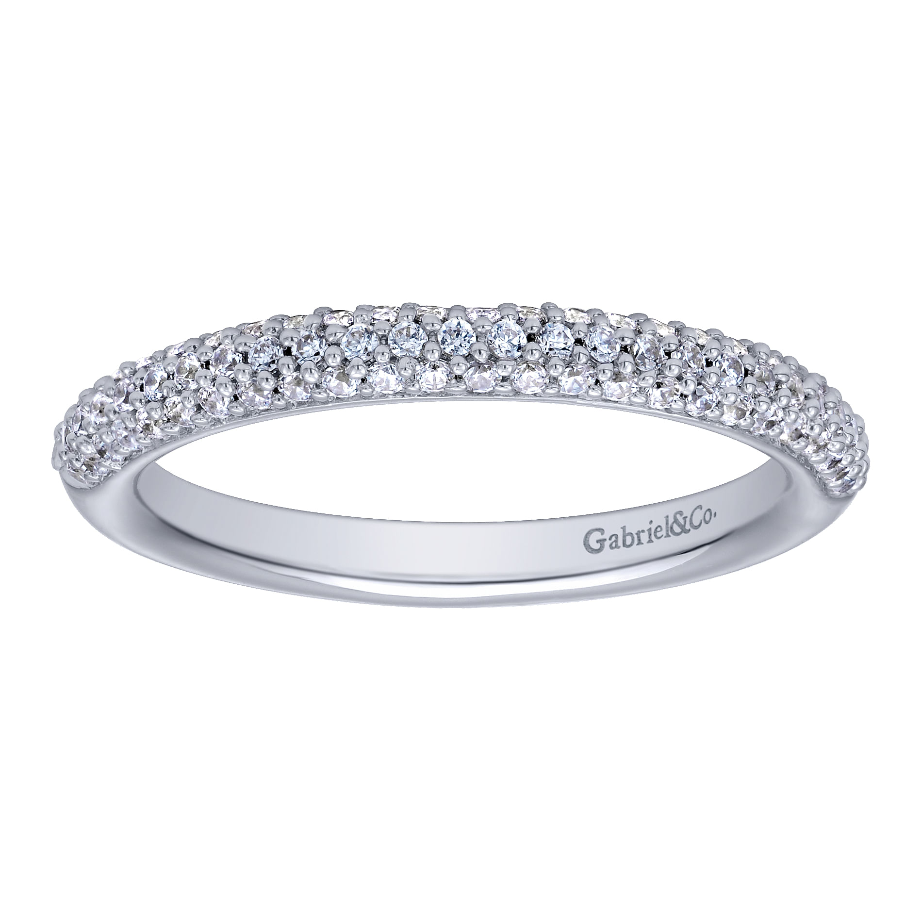 14k White Gold Diamond Straight Anniversary Band angle 5 14k White Gold Diamond Straight Anniversary Band angle 5