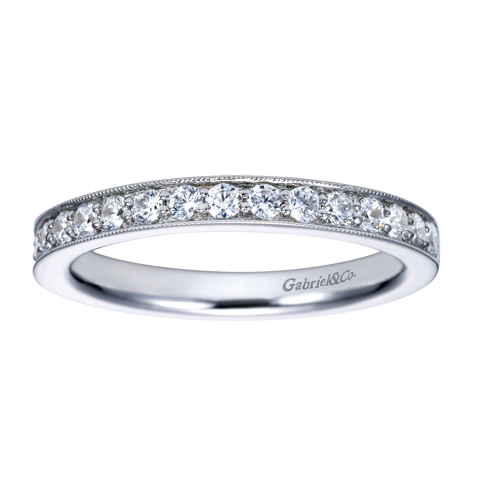 14k White Gold Diamond Straight Anniversary Band angle 5 14k White Gold Diamond Straight Anniversary Band angle 5