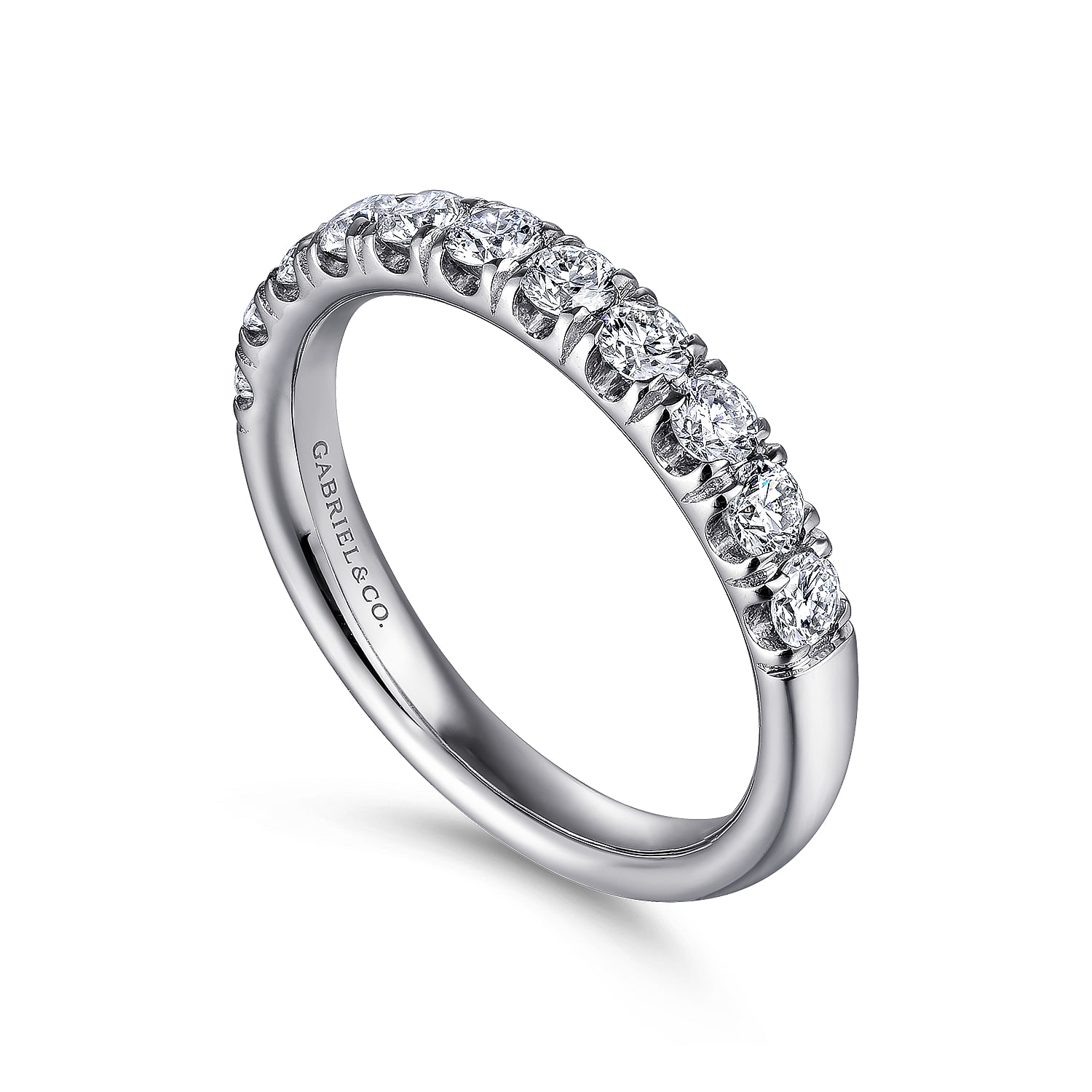 14k White Gold Diamond Straight Anniversary Band angle 3 14k White Gold Diamond Straight Anniversary Band angle 3