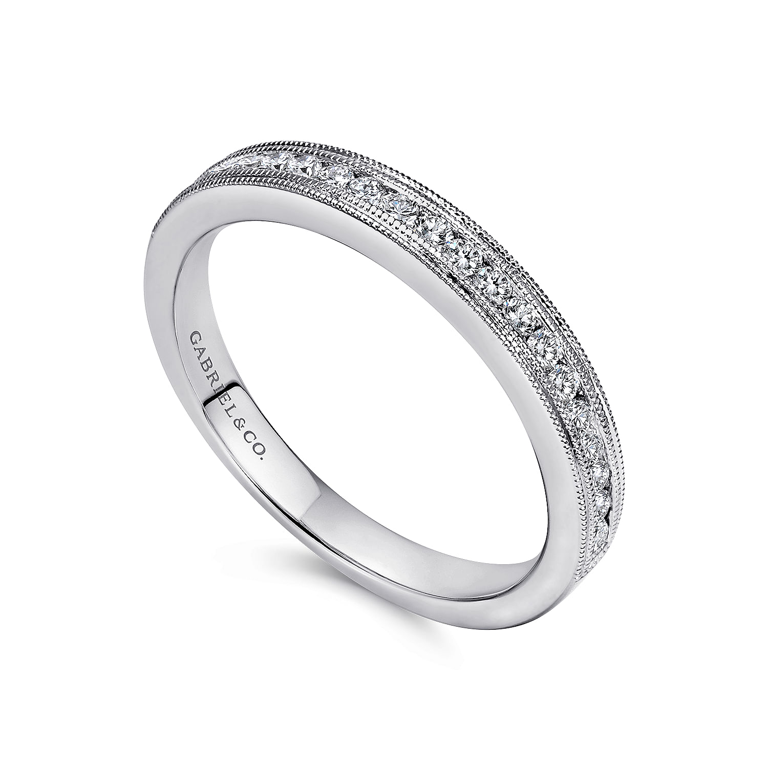 14k White Gold Diamond Straight Anniversary Band angle 3 14k White Gold Diamond Straight Anniversary Band angle 3