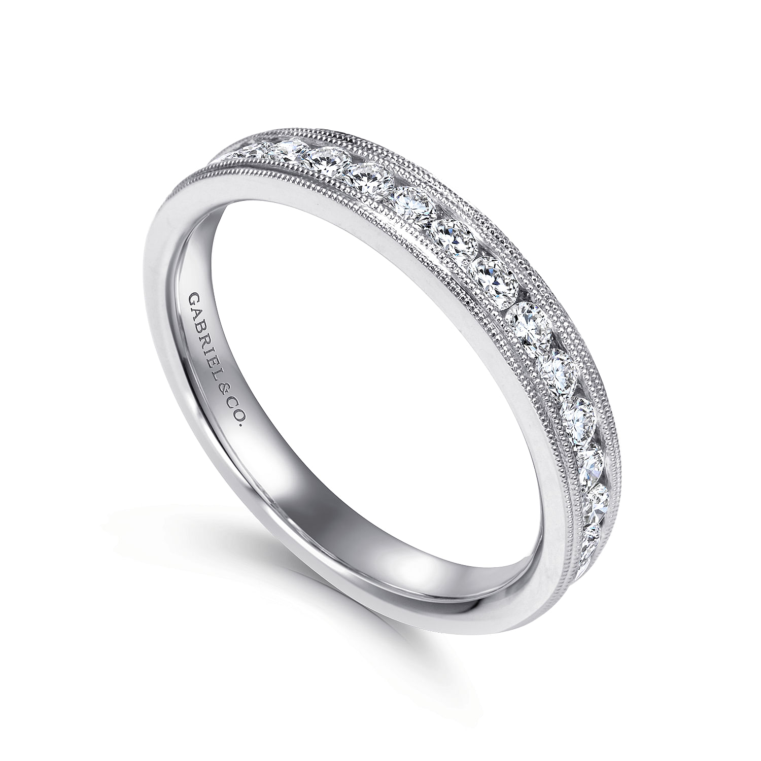 14k White Gold Diamond Straight Anniversary Band angle 3 14k White Gold Diamond Straight Anniversary Band angle 3