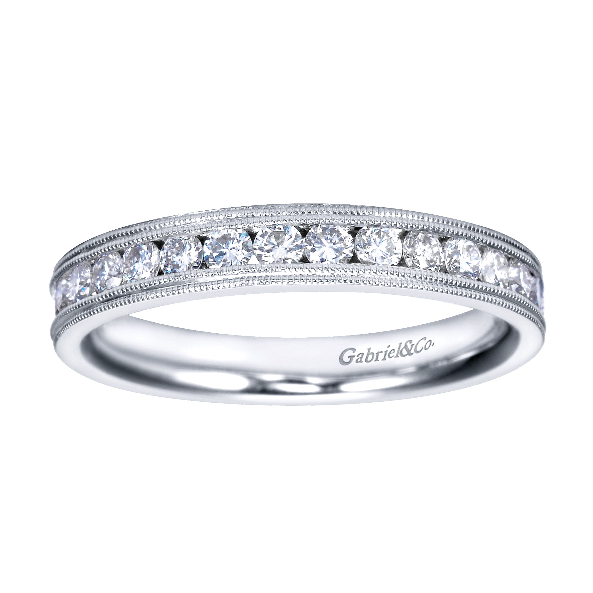 14k White Gold Diamond Straight Anniversary Band angle 5 14k White Gold Diamond Straight Anniversary Band angle 5