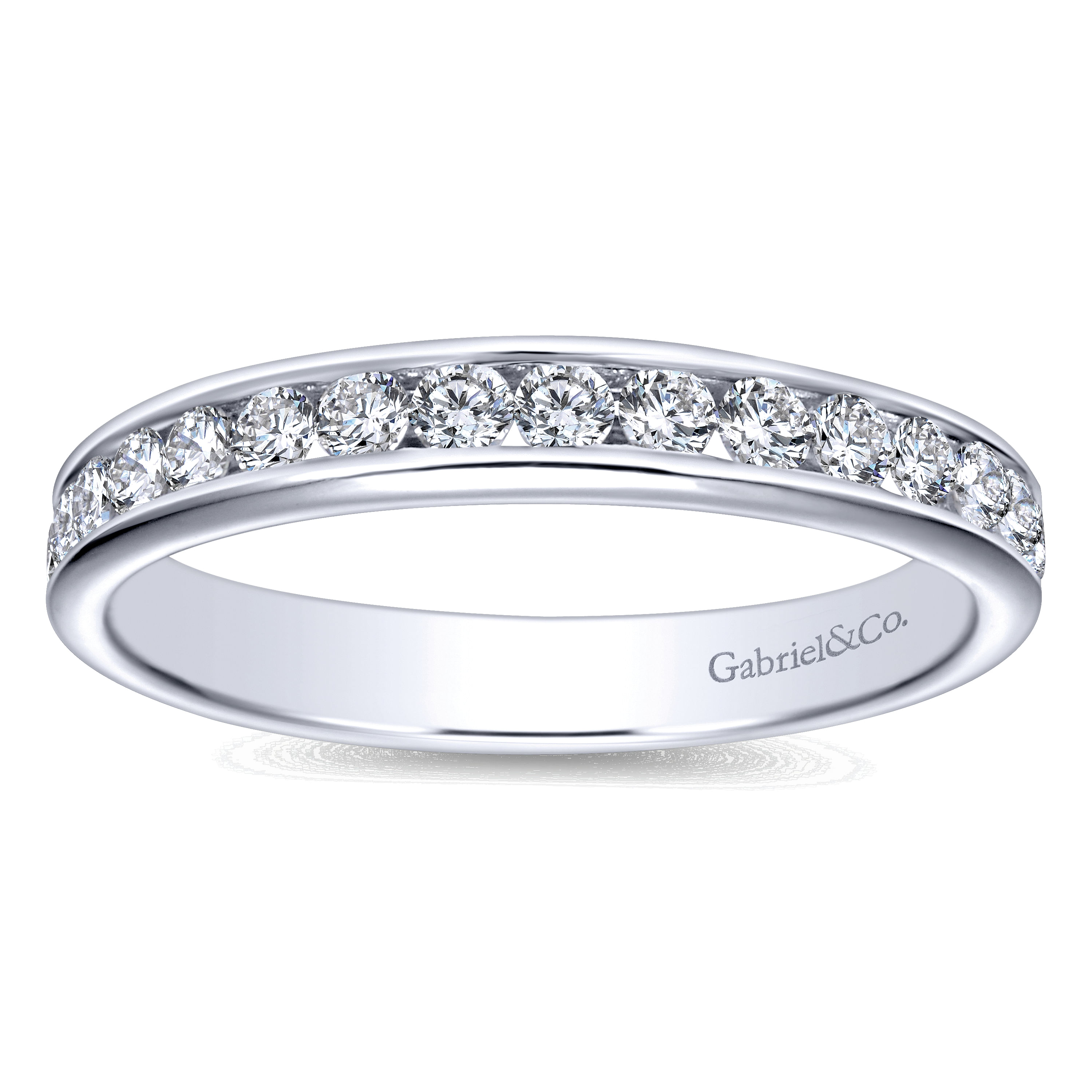 14k White Gold Diamond Straight Anniversary Band angle 5 14k White Gold Diamond Straight Anniversary Band angle 5