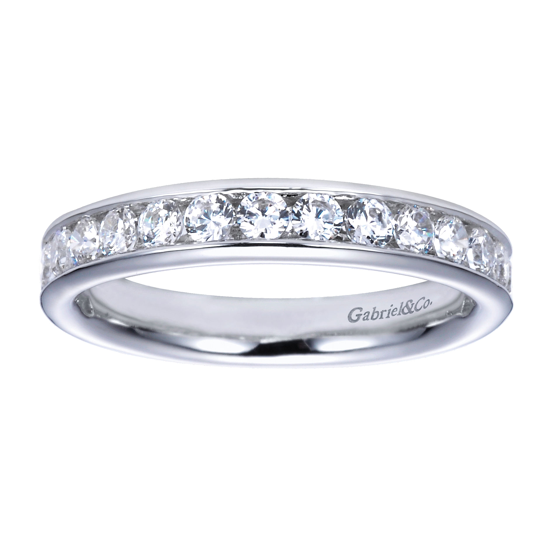 14k White Gold Diamond Straight Anniversary Band angle 5 14k White Gold Diamond Straight Anniversary Band angle 5