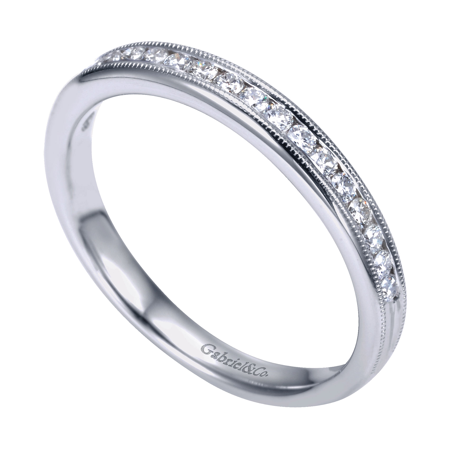14k White Gold Diamond Straight Anniversary Band angle 3 14k White Gold Diamond Straight Anniversary Band angle 3