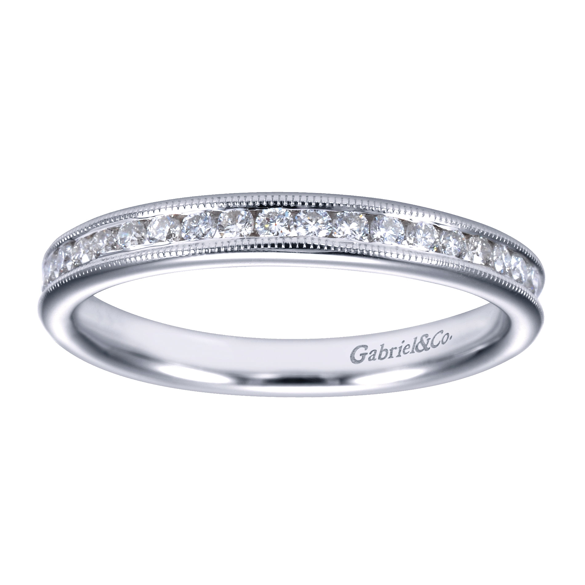 14k White Gold Diamond Straight Anniversary Band angle 5 14k White Gold Diamond Straight Anniversary Band angle 5