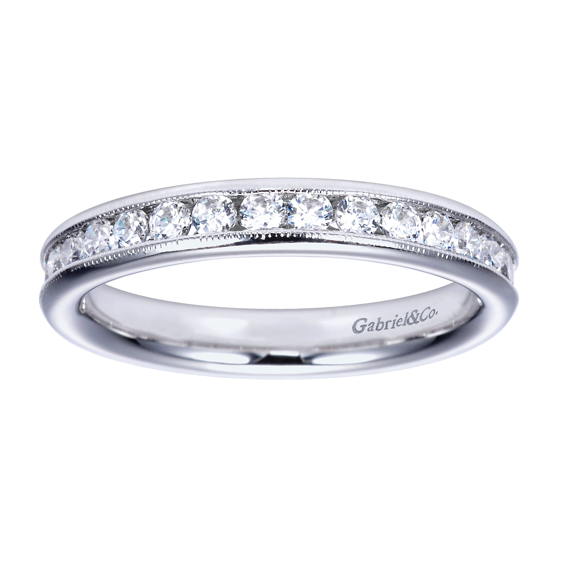 14k White Gold Diamond Straight Anniversary Band angle 5 14k White Gold Diamond Straight Anniversary Band angle 5