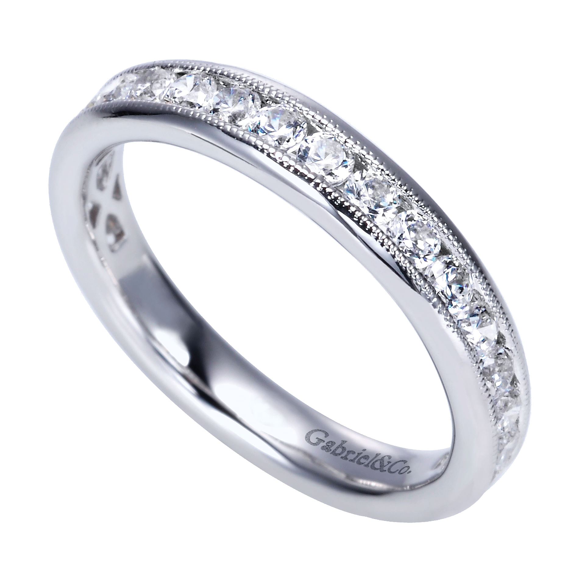 14k White Gold Diamond Straight Anniversary Band angle 3 14k White Gold Diamond Straight Anniversary Band angle 3