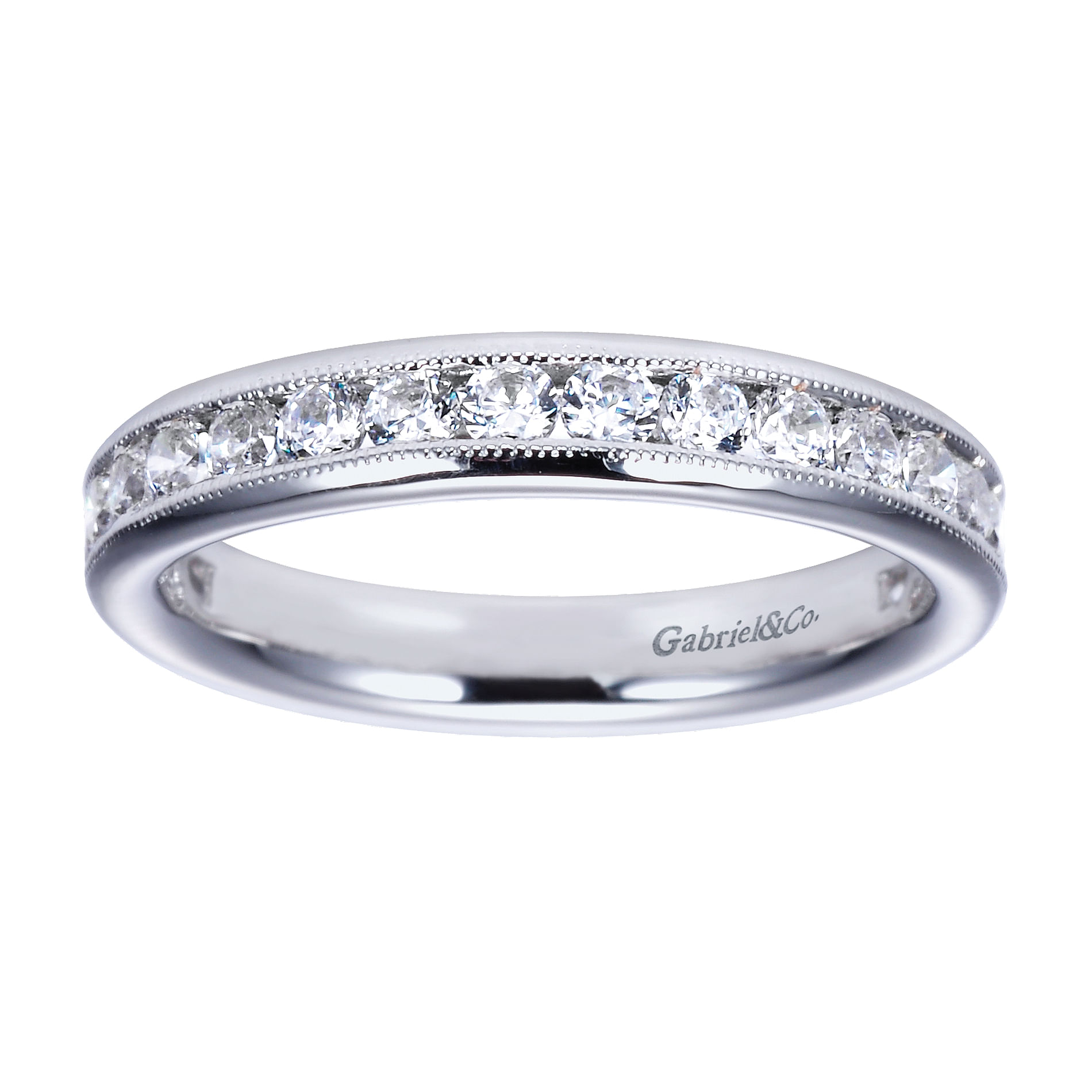 14k White Gold Diamond Straight Anniversary Band angle 5 14k White Gold Diamond Straight Anniversary Band angle 5