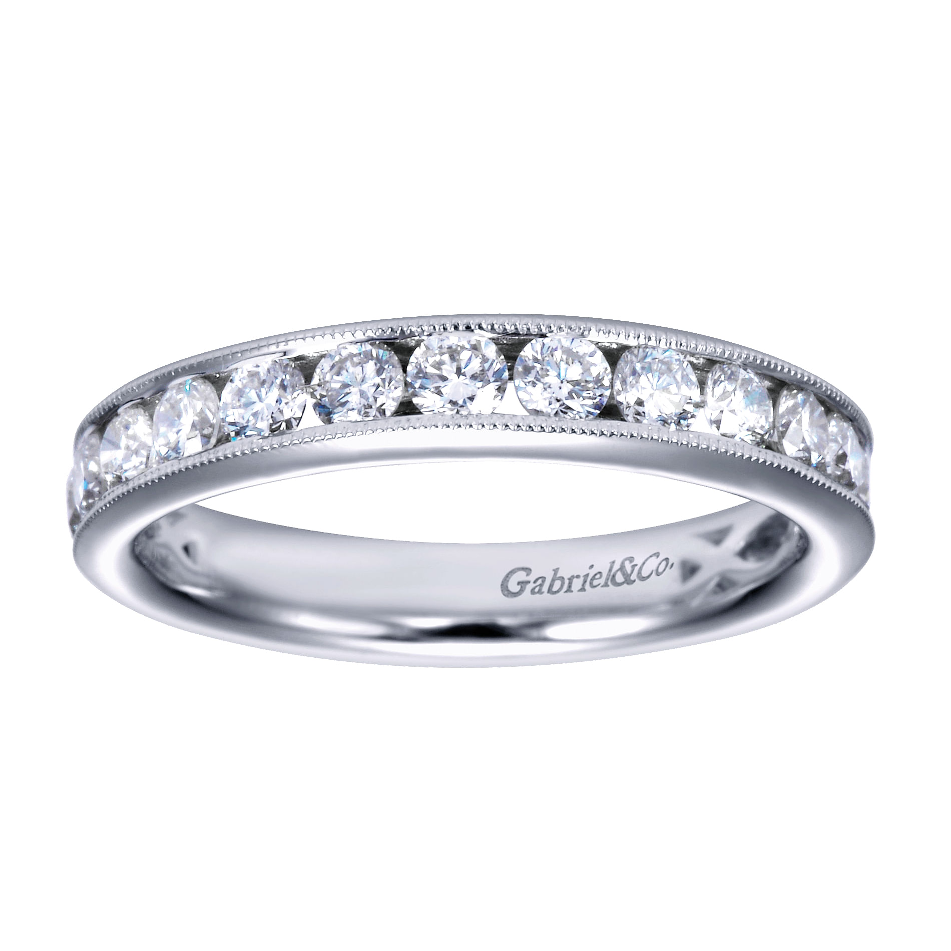 14k White Gold Diamond Straight Anniversary Band angle 5 14k White Gold Diamond Straight Anniversary Band angle 5