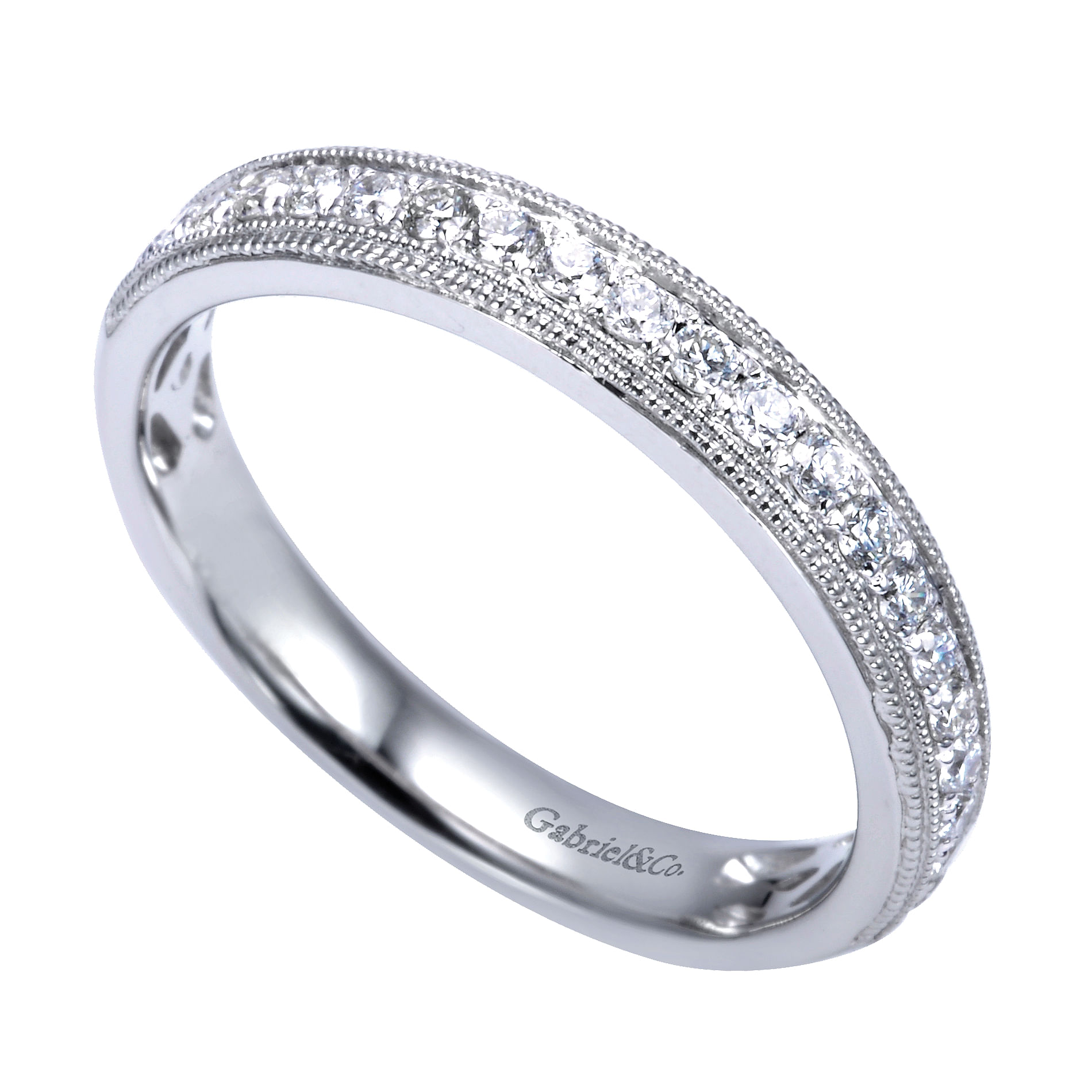 14k White Gold Diamond Straight Anniversary Band angle 3 14k White Gold Diamond Straight Anniversary Band angle 3