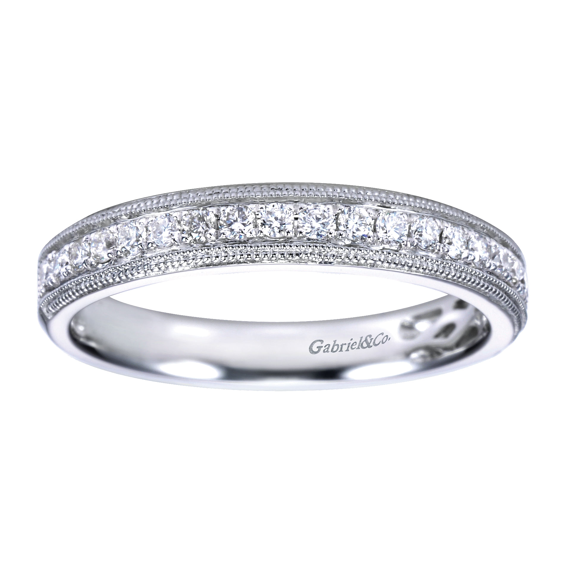 14k White Gold Diamond Straight Anniversary Band angle 5 14k White Gold Diamond Straight Anniversary Band angle 5